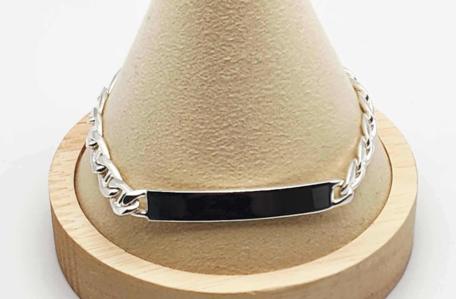 Arezzo, Italy Vintage Sterling Silver Mariner Chain ID Bracelet 8.25″