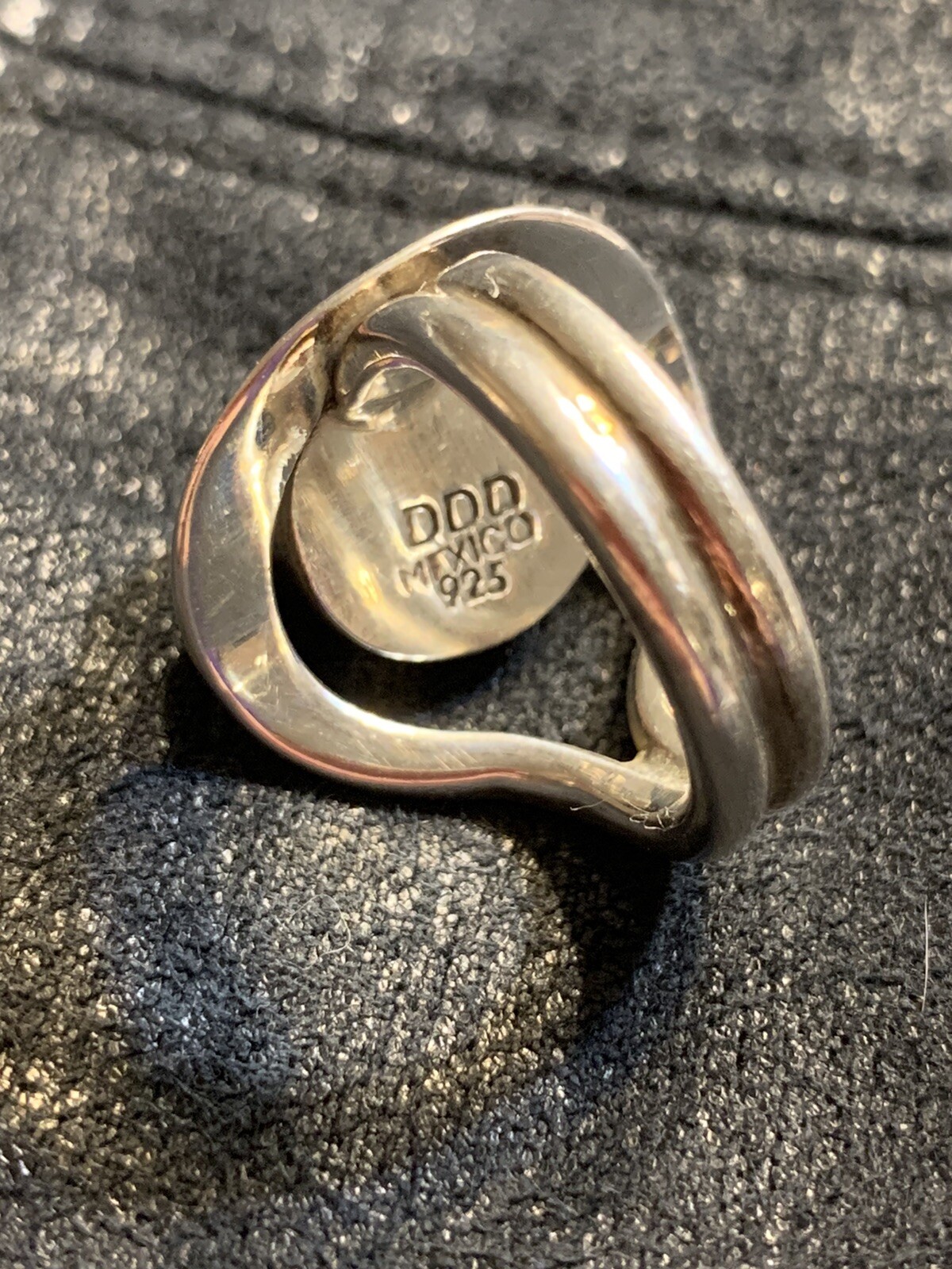 Dominique Dinouart Faceted Hematite Sterling Silver Size 6 Ring Modern & Classy