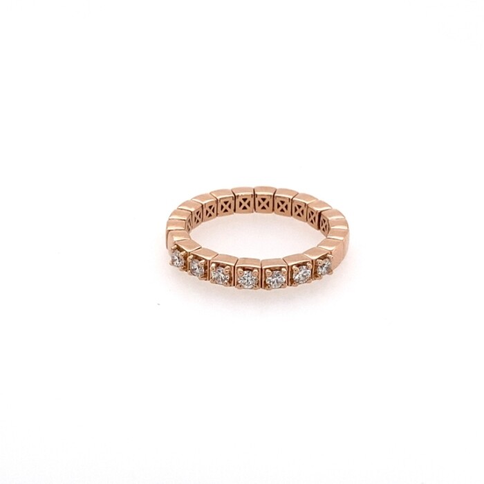 ESTATE .33CT DIAMOND 18K ROSE GOLD ROUND SQUARE SETTING WEDDING ANNIVERSARY RING