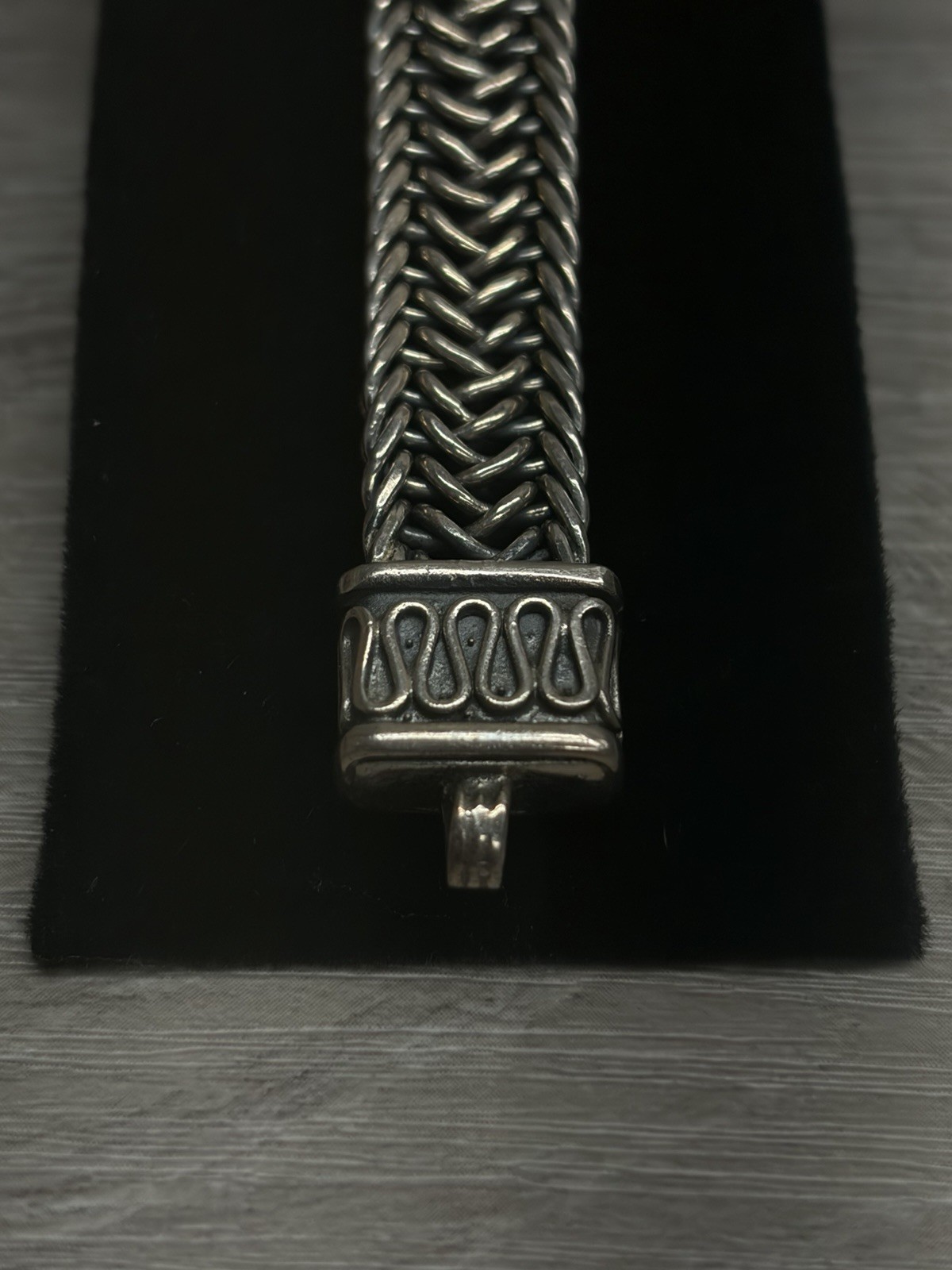 Vintage 925 Sterling Silver 44g Heavy Woven Link Bracelet