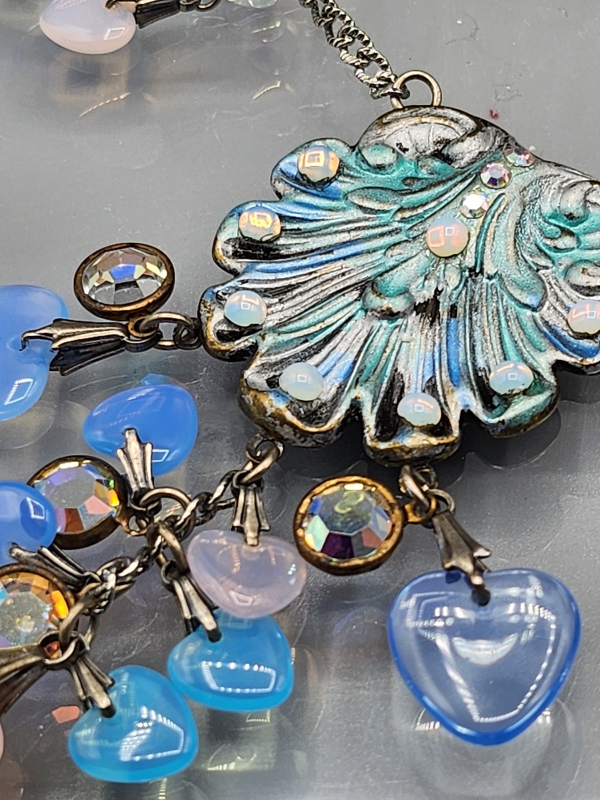Vintage Rare Nautical Theme “Glass Works Studio” Necklace 32″L
