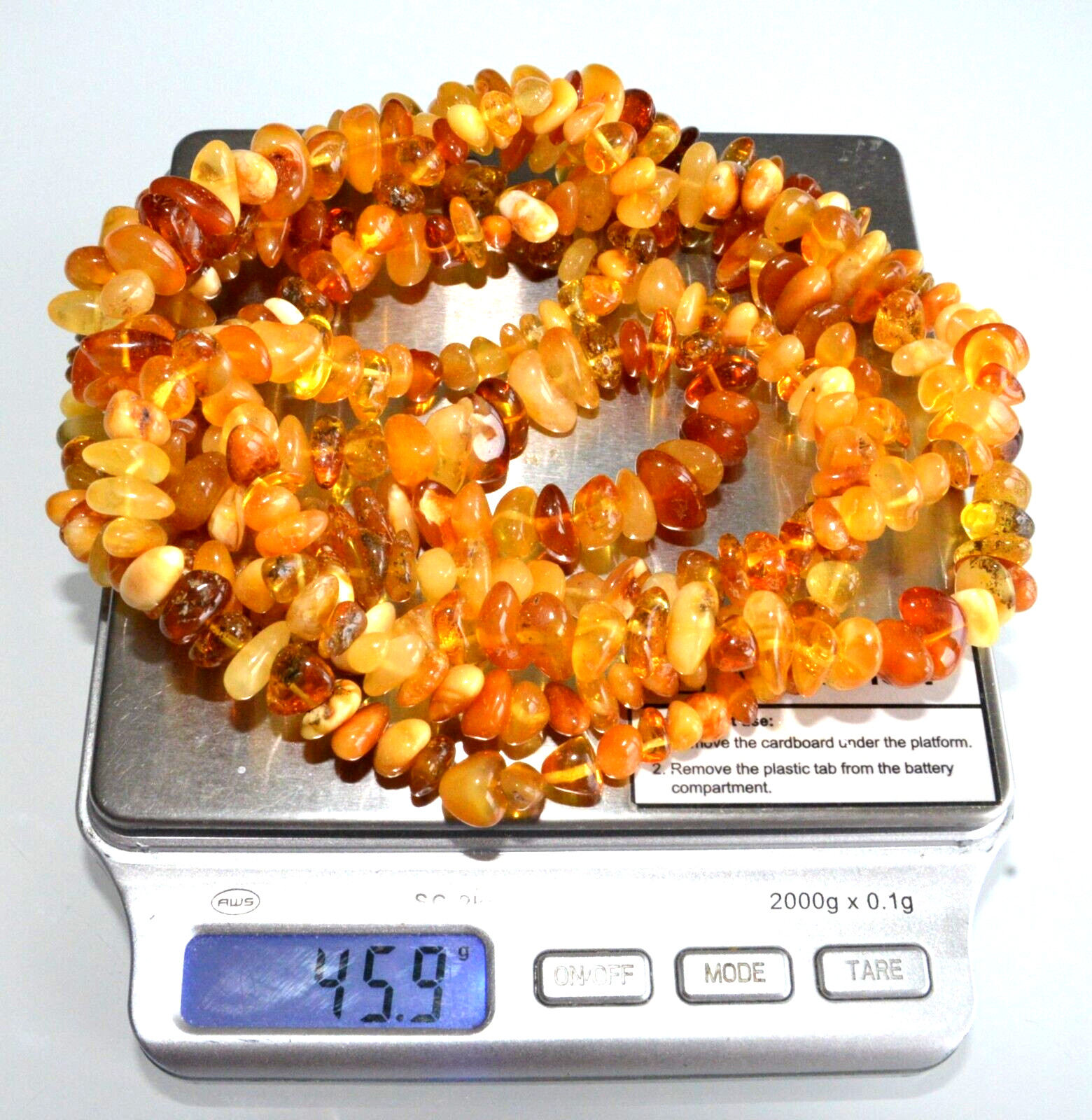 ✅135 cm=46gr RUSSIAN SOVIET BALTIC AMBER BEAD NECKLACE 琥珀 BRACELET STONE PENDANT