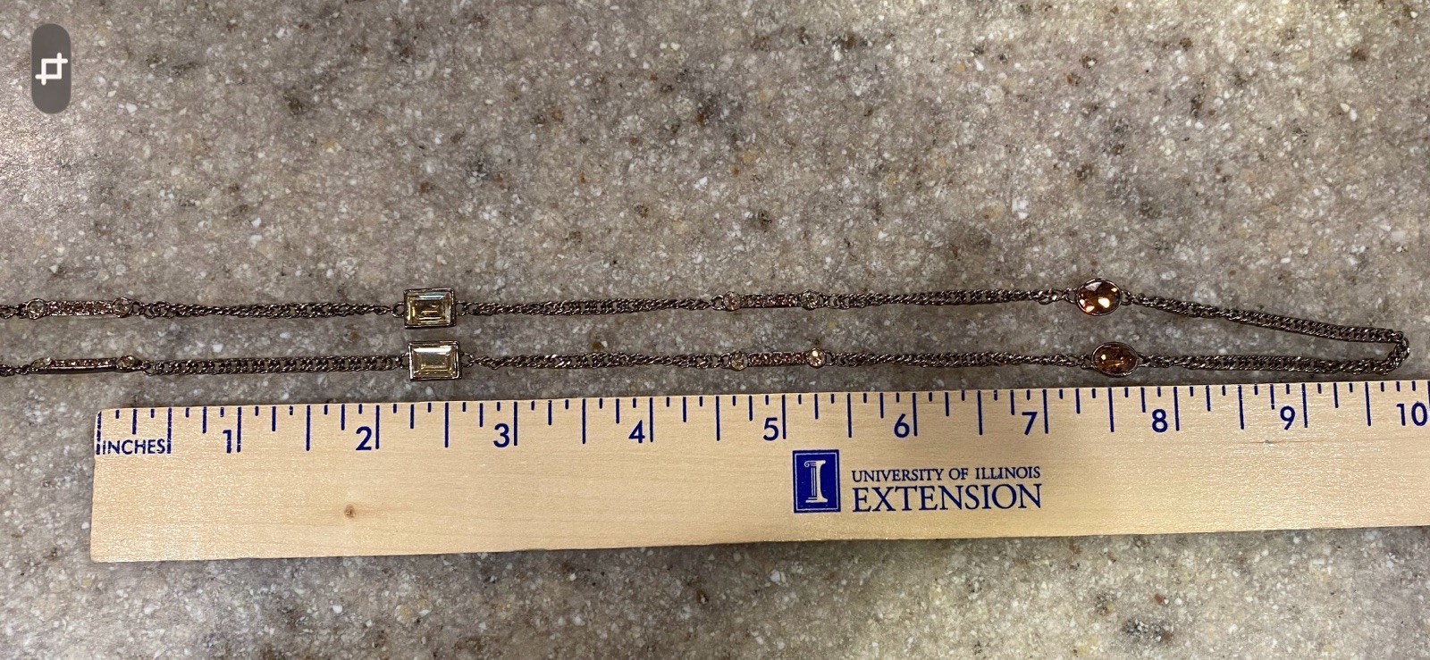 RARE Vtg GIVENCHY– Bronze Tone Crystal 42” Necklace/Hoop Earrings/Bracelet Set
