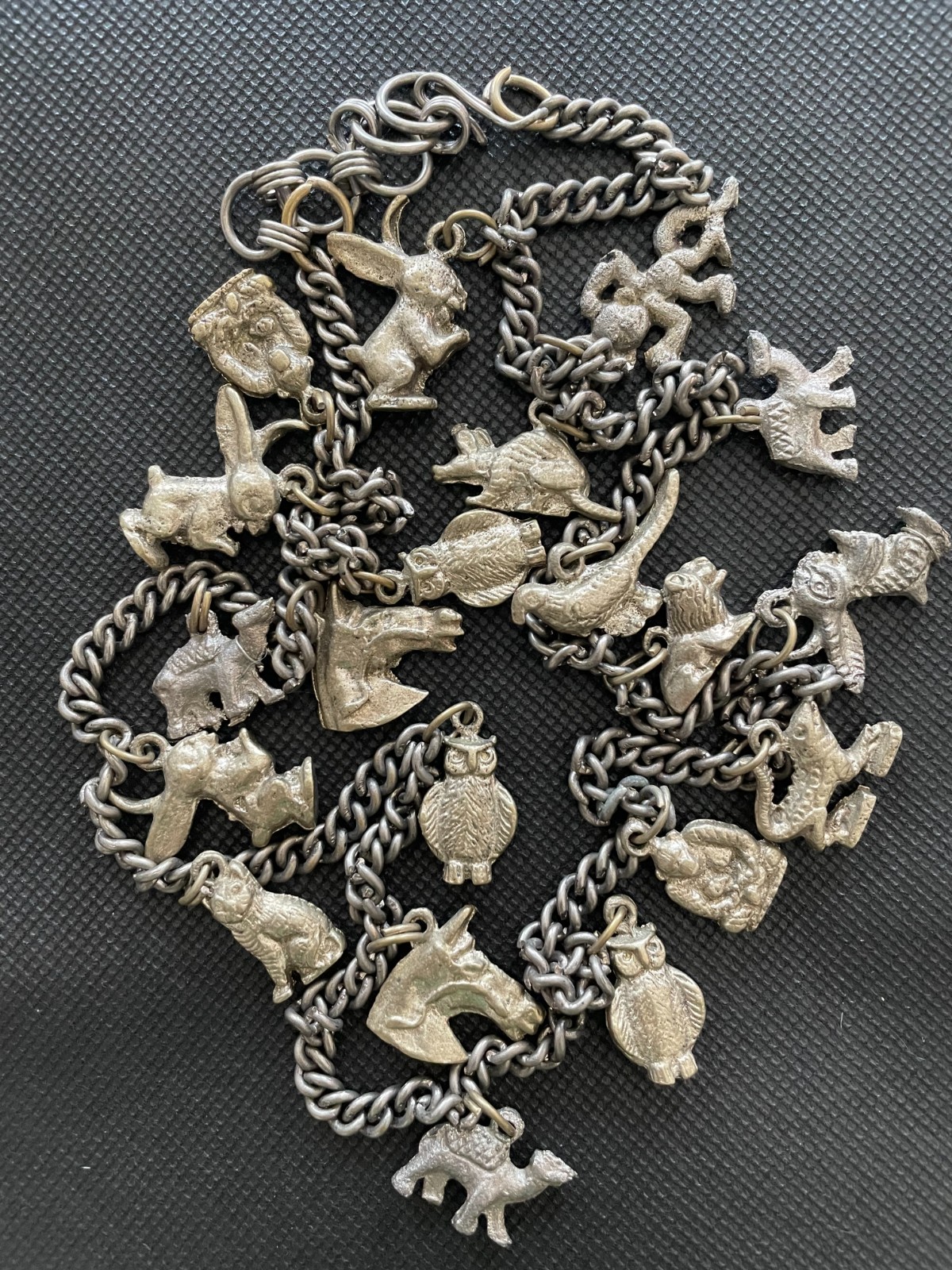 Heavy Silver Metal Necklace Owl Parrot Camel Monkey Rabbit Horse Animal Charms