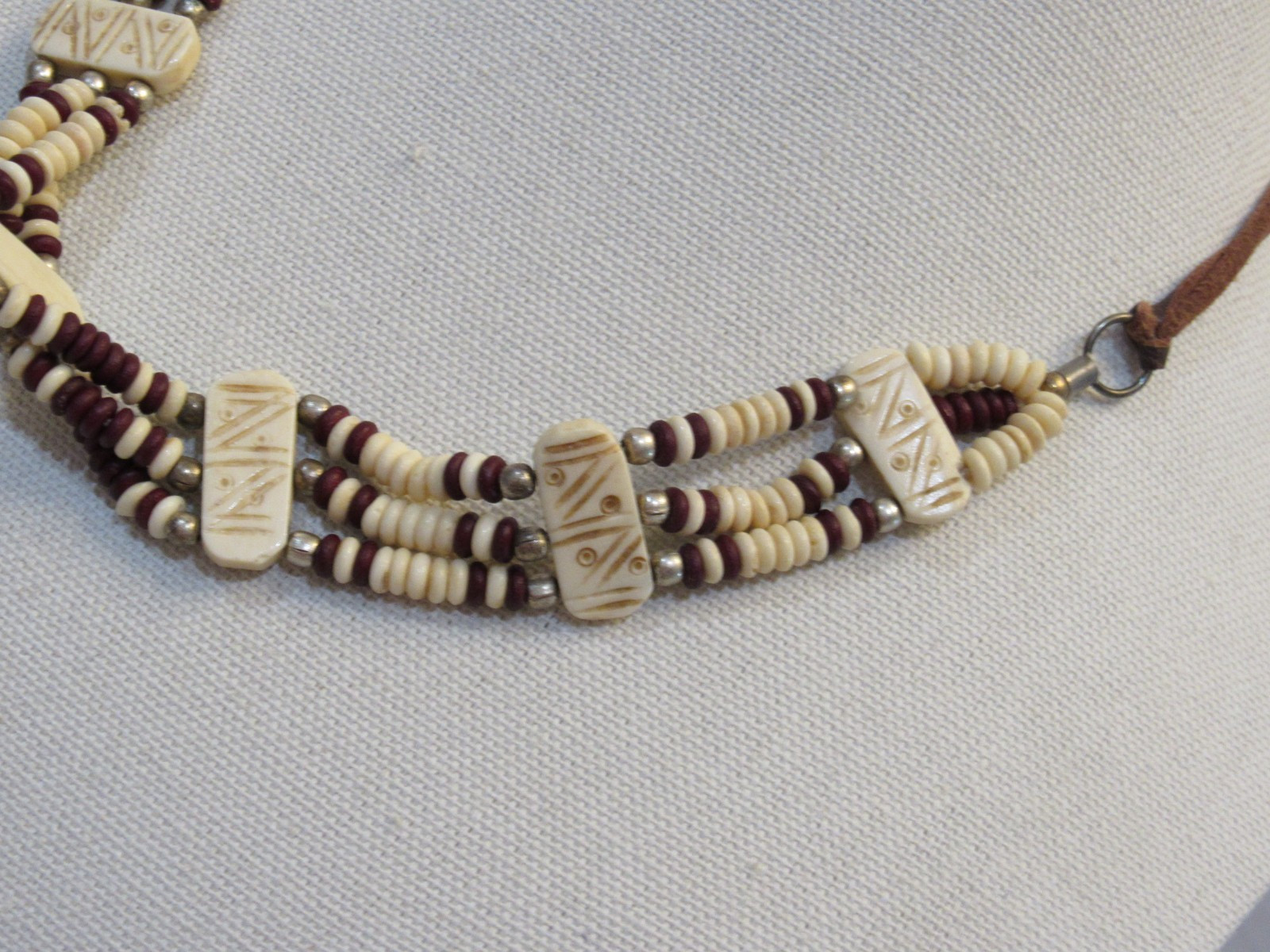 Vintage Multistrand Earthy Bead Necklace Natural Hippie Boho Skater Surfer Earth