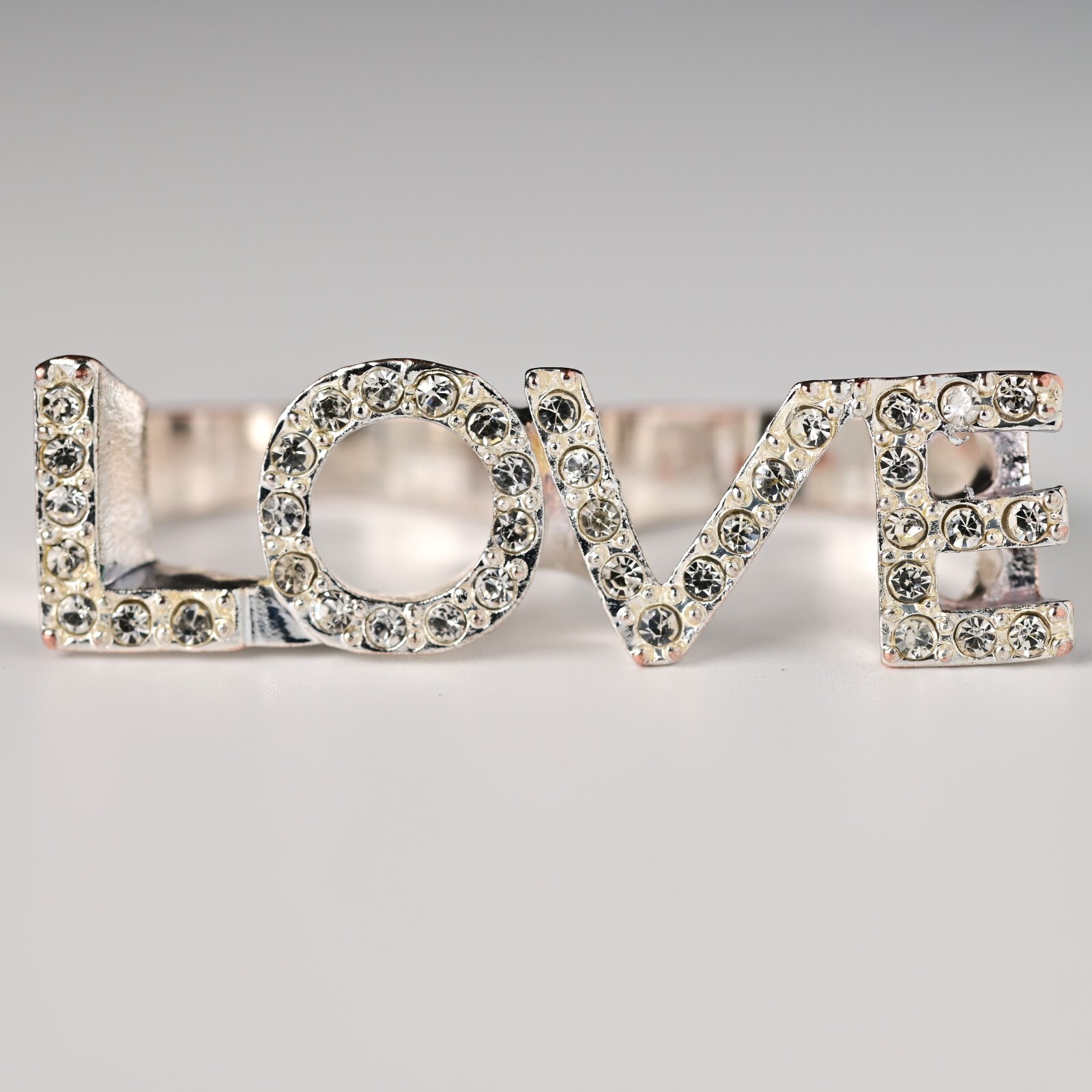LOVE Letter Original Vintage Rhinestone Designer Cubic Zirconia Dual Estate Ring