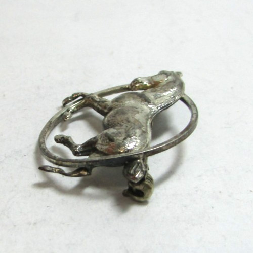 Vintage BEAU Sterling Silver Running Horse Brooch Pin
