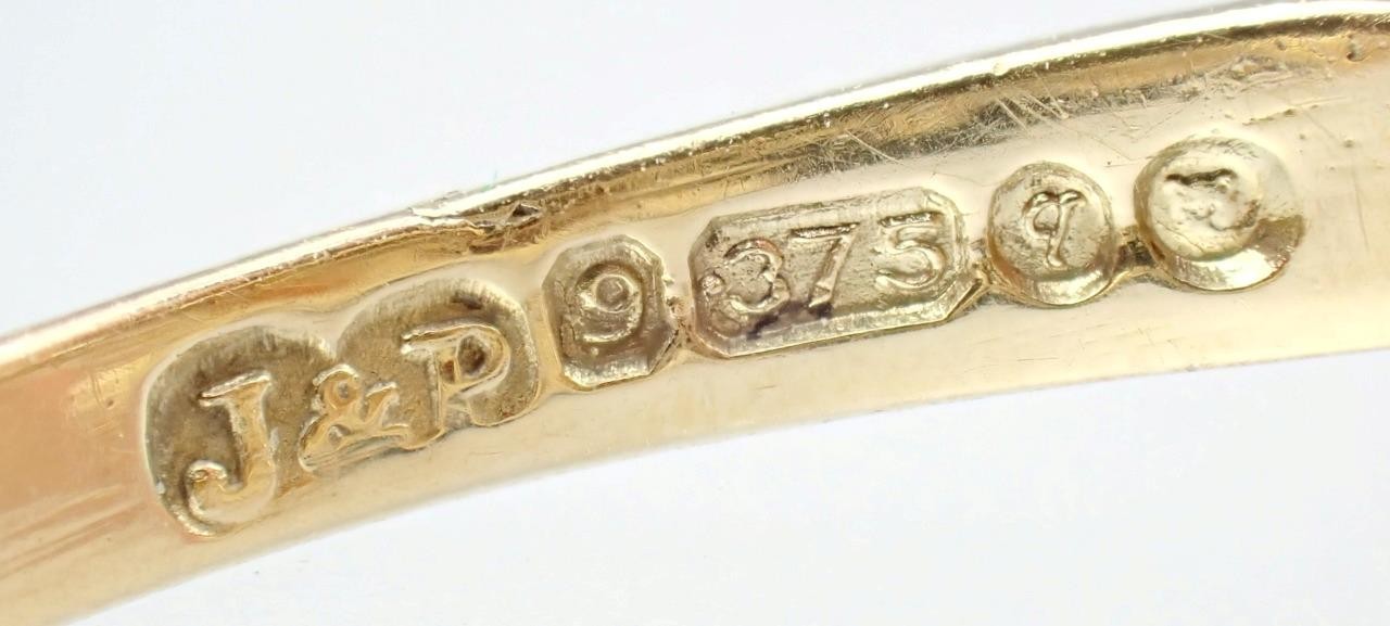 Pretty Vintage Solid 9K Gold Madeira Citrine Pearl Floral Scroll Ring 1971 7.25
