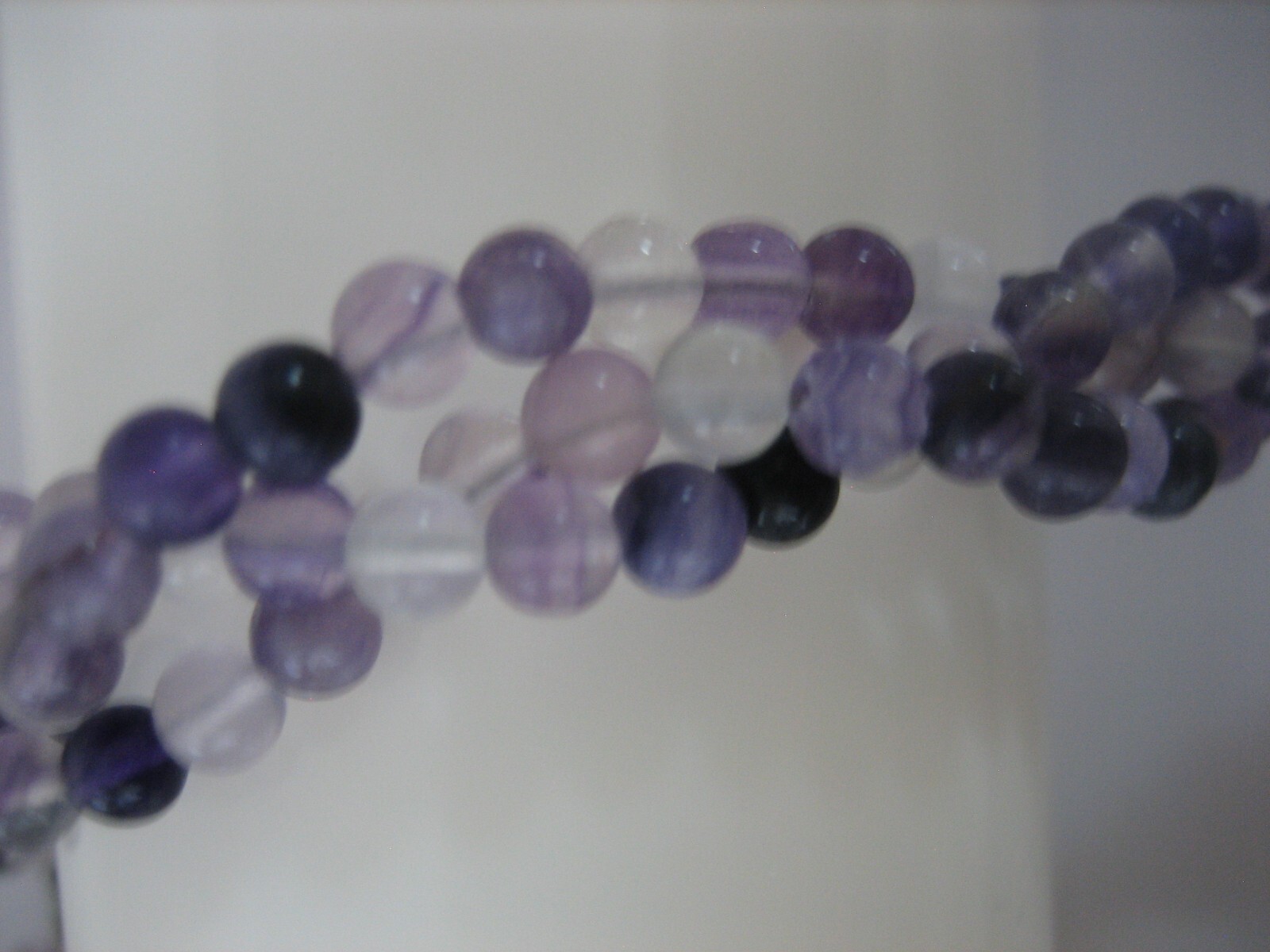 VINTAGE AMETHYST BEAD STERLING SILVER 17″ 3 STRAND NECKLACE