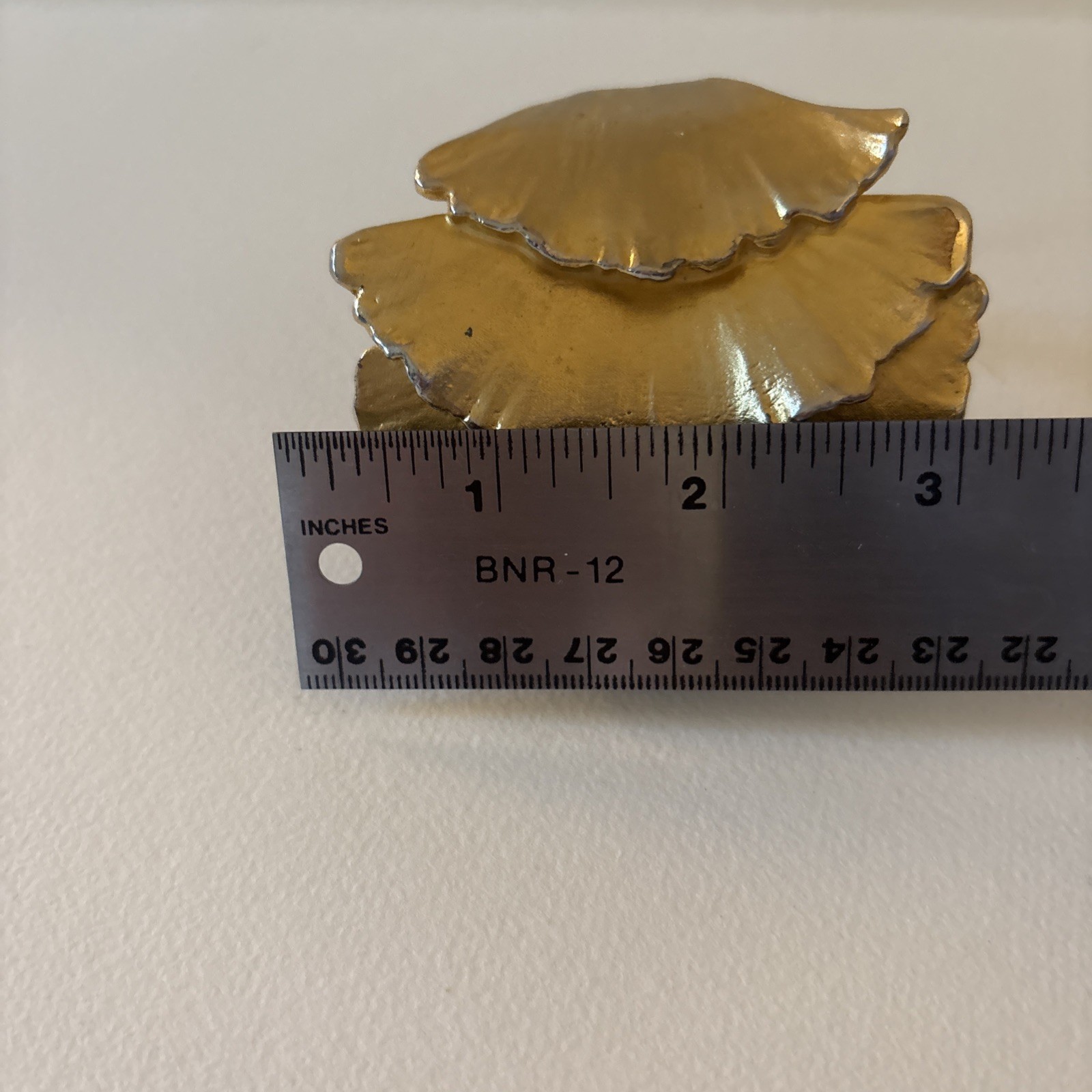 Les Bernard Ginkgo Leaf Vintage Gold Plate/Toned Cuff Bracelet