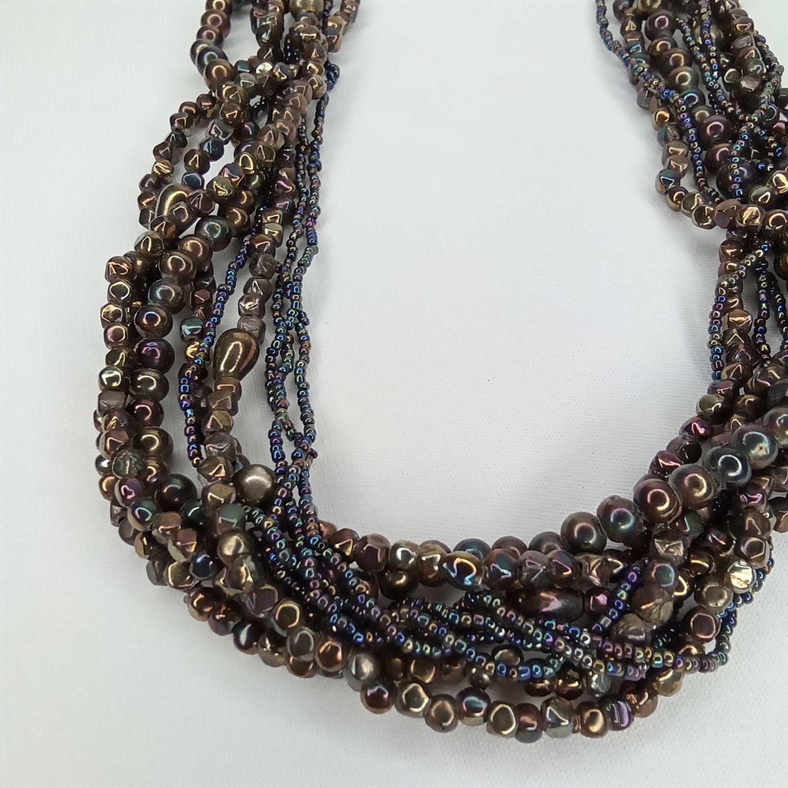 Vintage 1980s Multi Strand Beaded Statement Necklace Boho Chic New Arrival