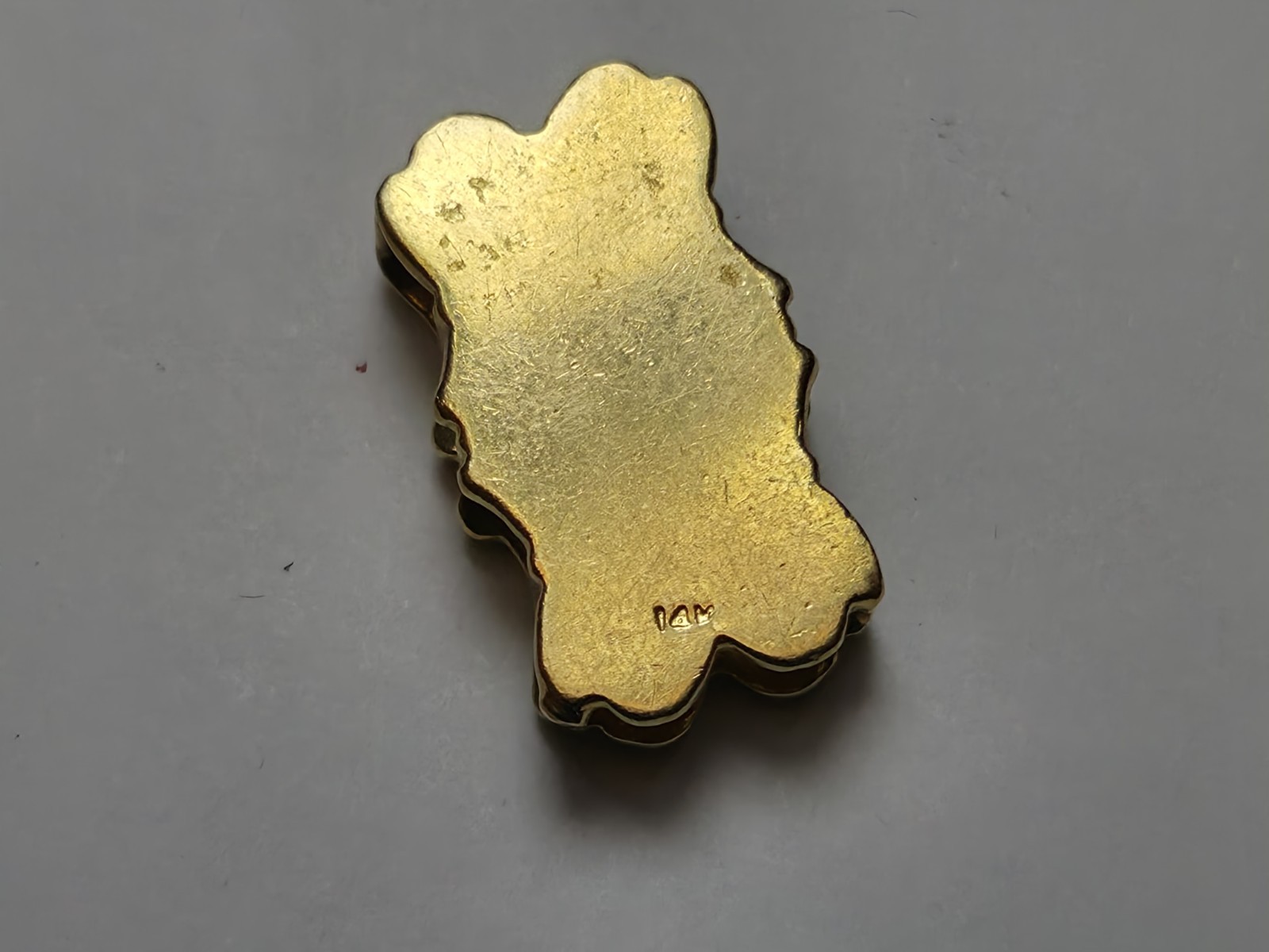 Vintage 14k Yellow Gold & Small Diamonds Slide Charm