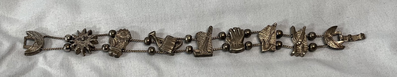 Vintage Gardening – Plants – Flowers – Earth Mother – Charm Bracelet – Metal