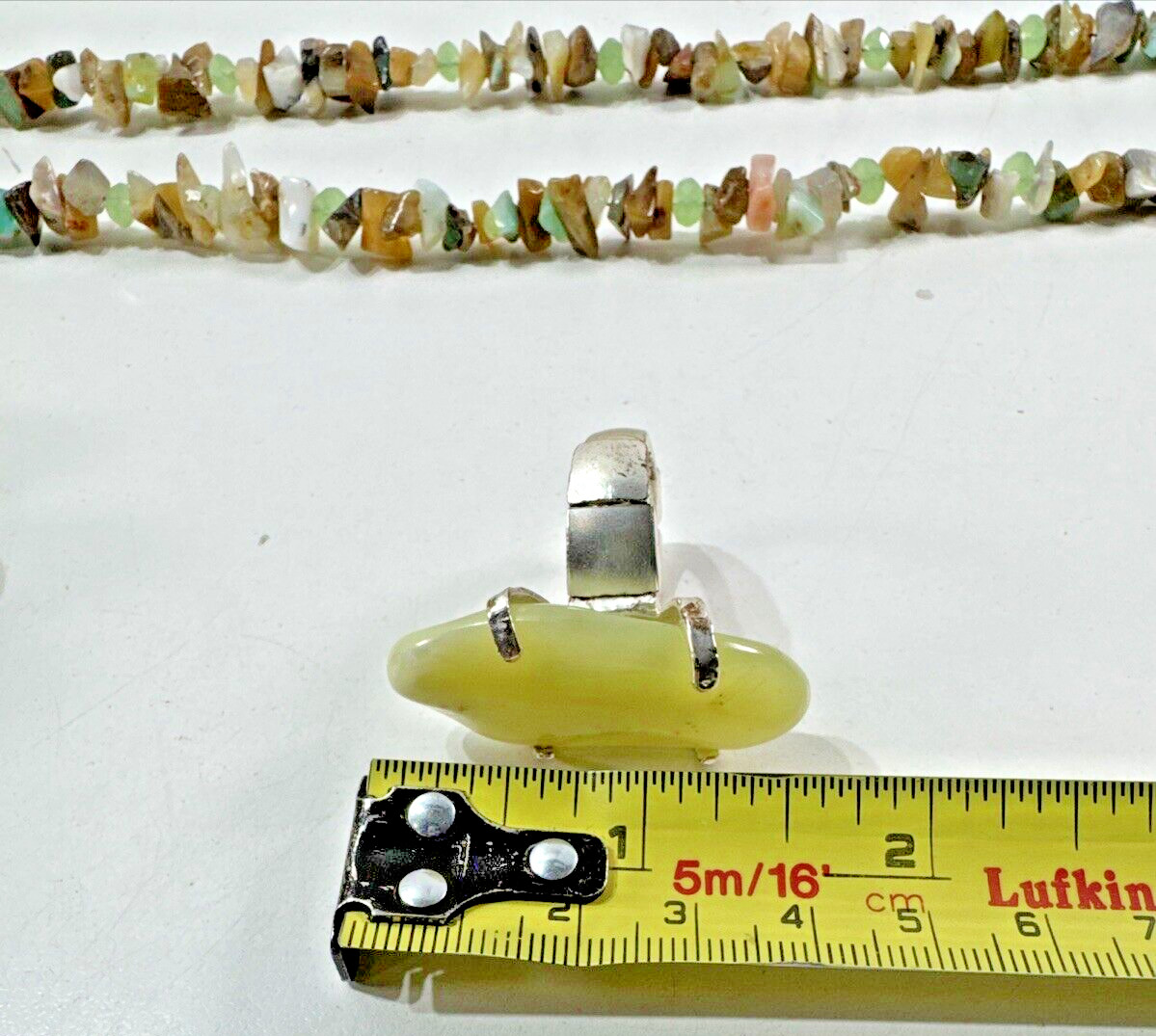 Beautiful Vintage Estate Lot 2x Beaded/Metal/STONES Necklaces &Stretchy Ring