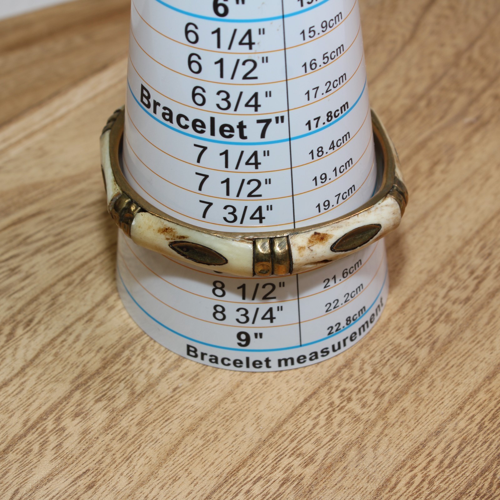 Vintage Bone & Brass Bangle Bracelet Moroccan Berber – Handcrafted Ethnic Tribal