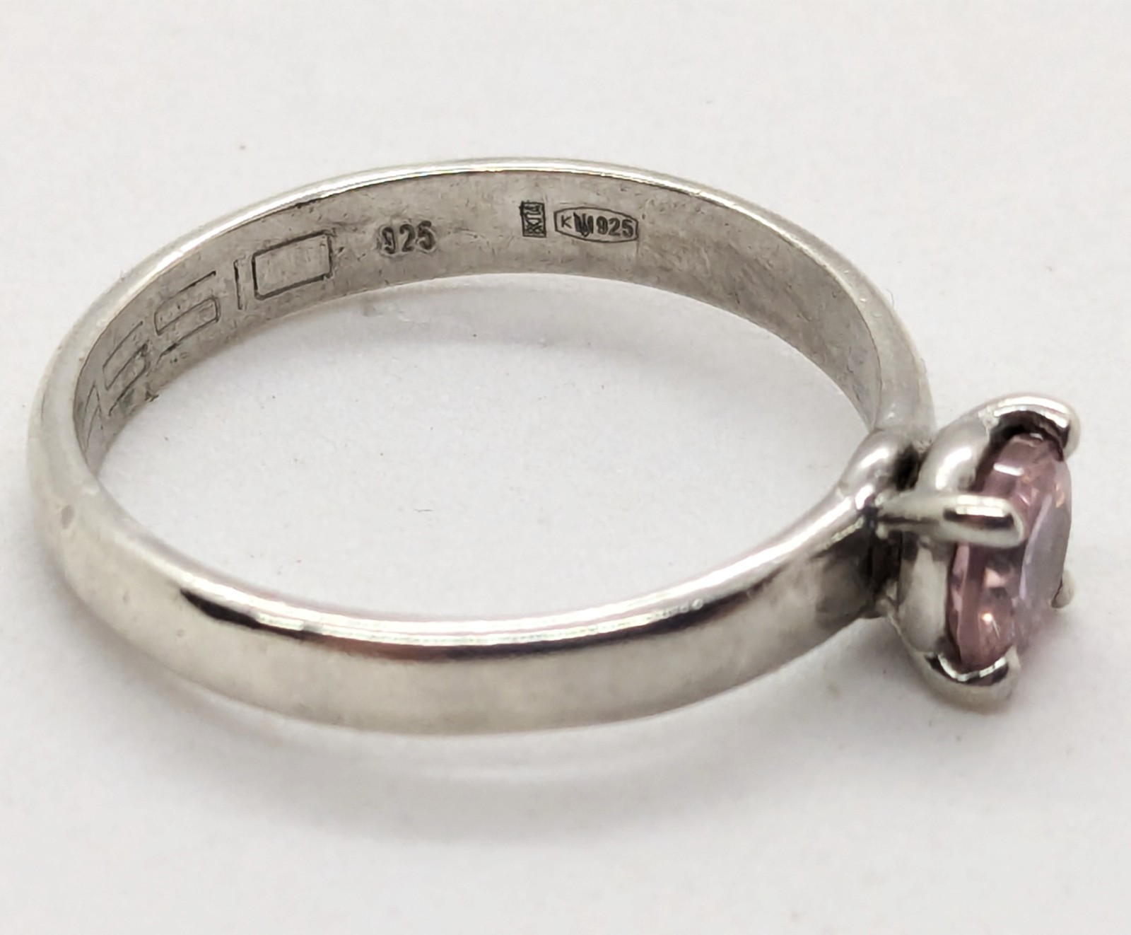 Vintage Luxury RING Silver 925 with Chic Bright Stone -size: 7.5US (17.5mm)| #40