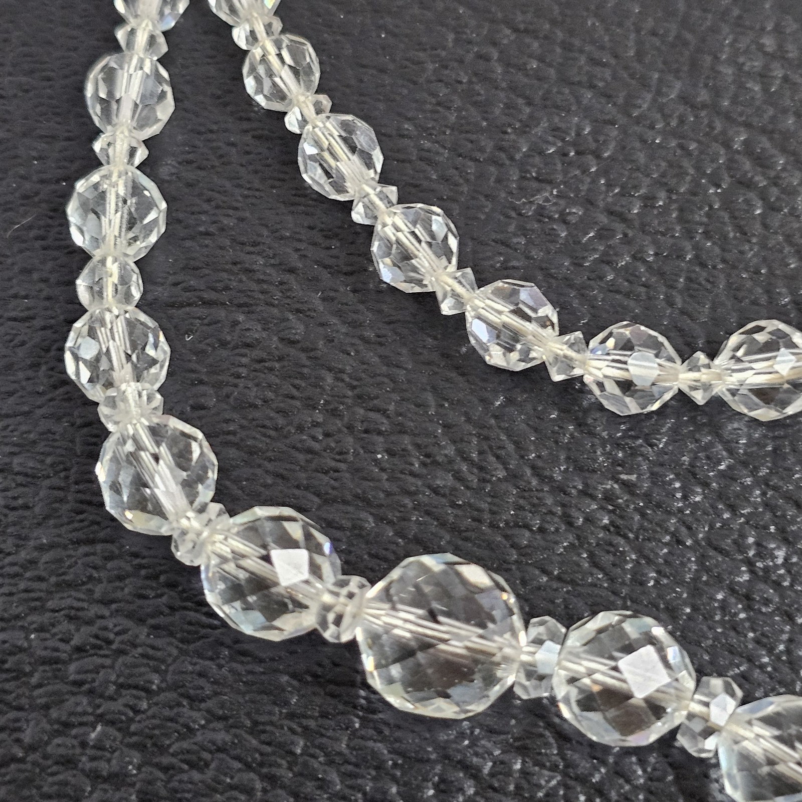 VTG Crystal Beads Round Highly Faceted Heavy Sparkling From Necklace PARTS ONLY