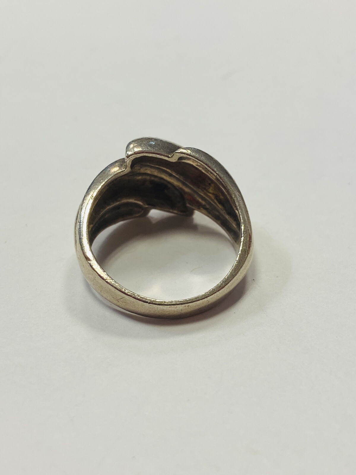 .925 Sterling Silver wave front Ring SZ 7