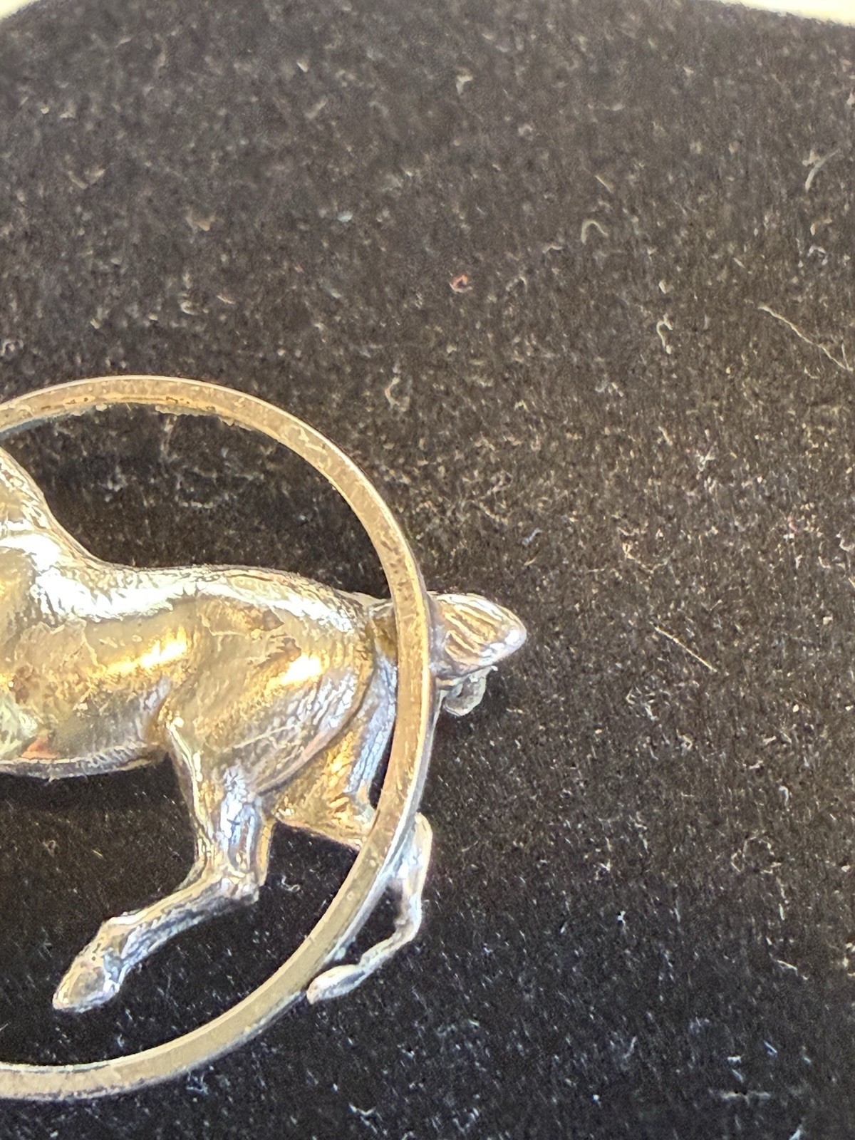 Vintage BEAU Sterling Silver Running Horse Brooch Pin