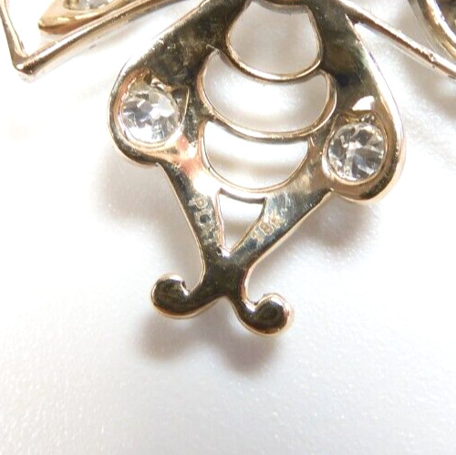 Antique Diamond Butterfly Pin Brooch Pendant Platinum 14KY EGL USA 1.53 x 1.22″