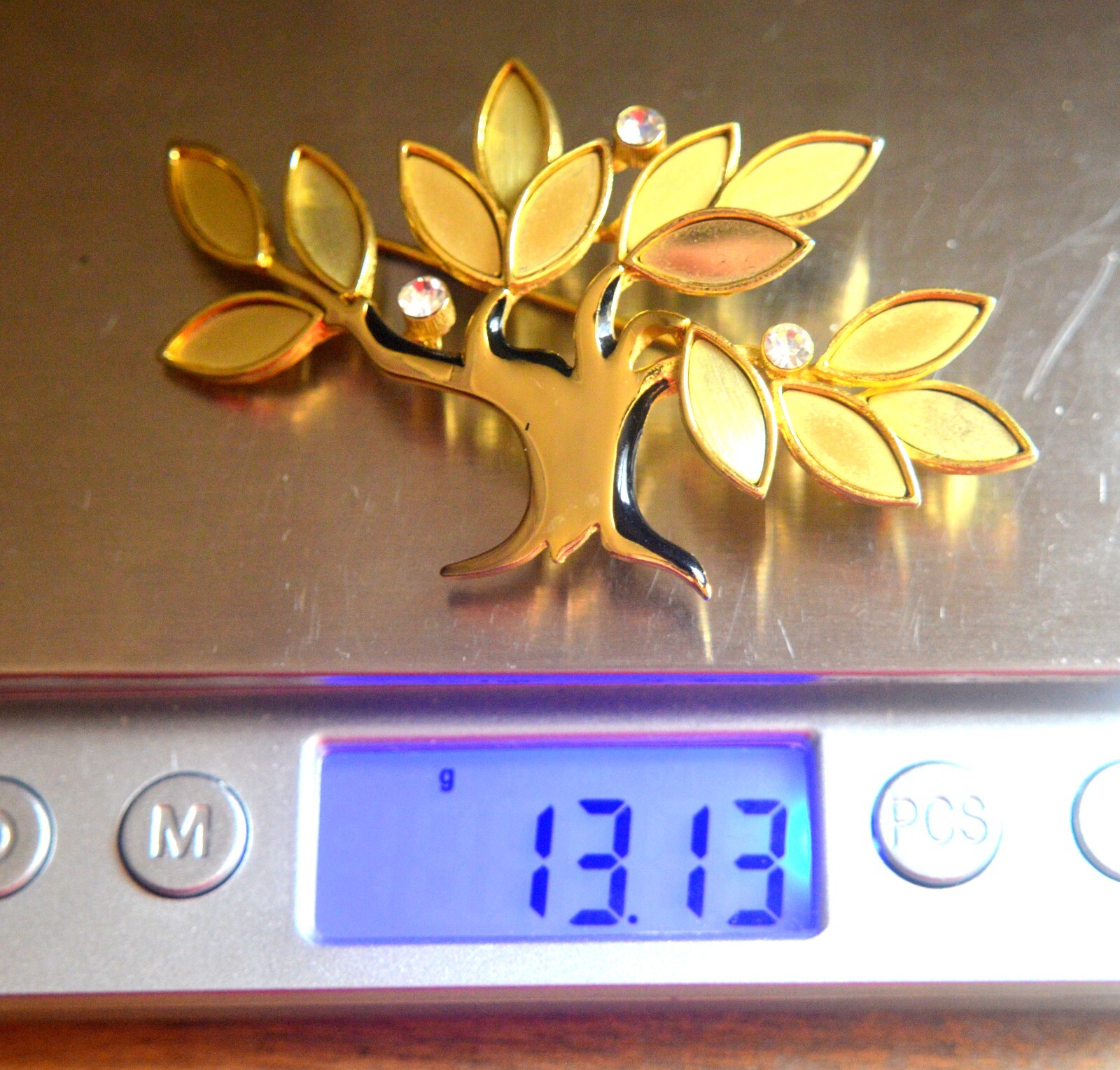 VINTAGE ORENA PARIS FRENCH BRANDED LARGE TREE BROOCH