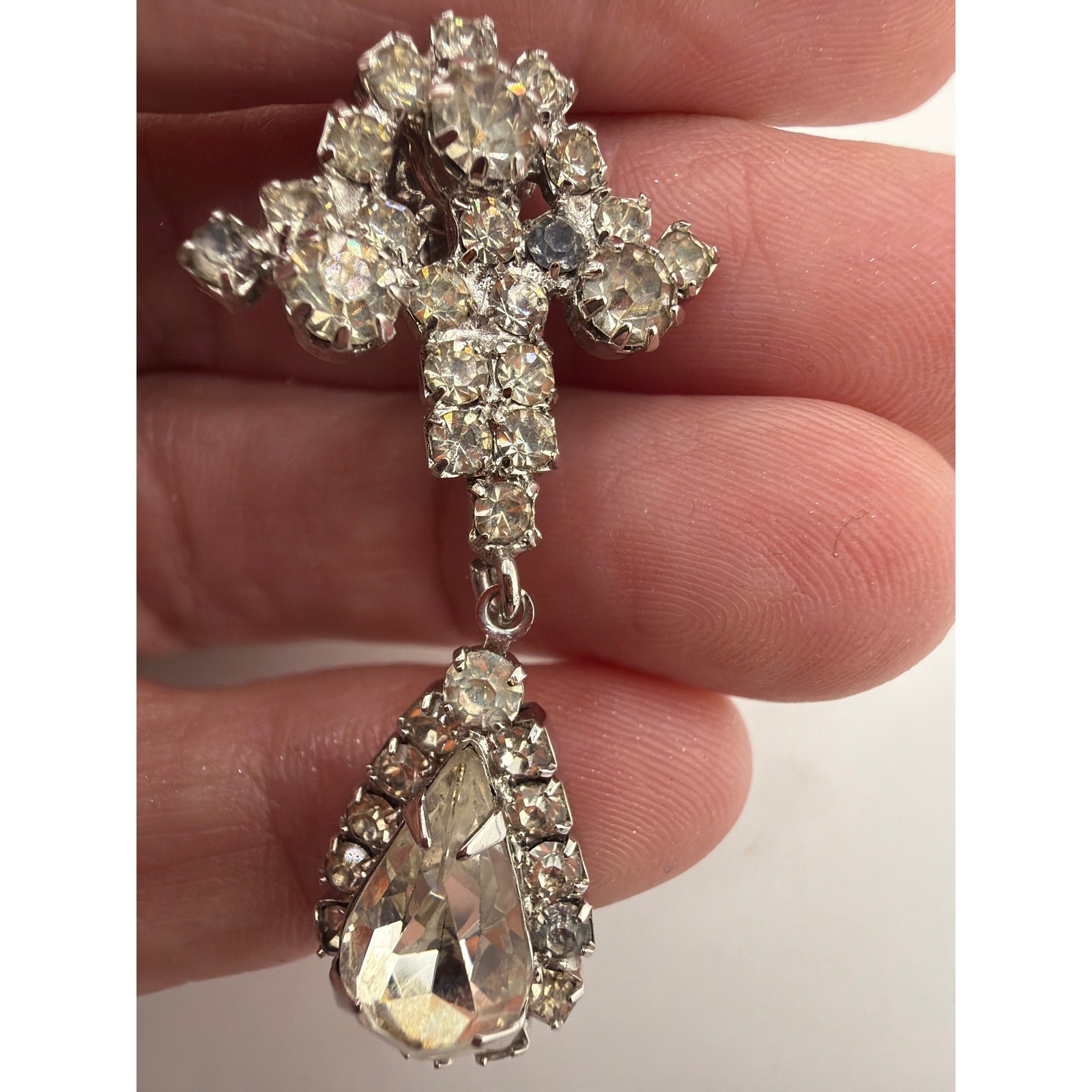 Vintage Kramer of New York Austrian Crystal Rhinestone Clip-On Earrings