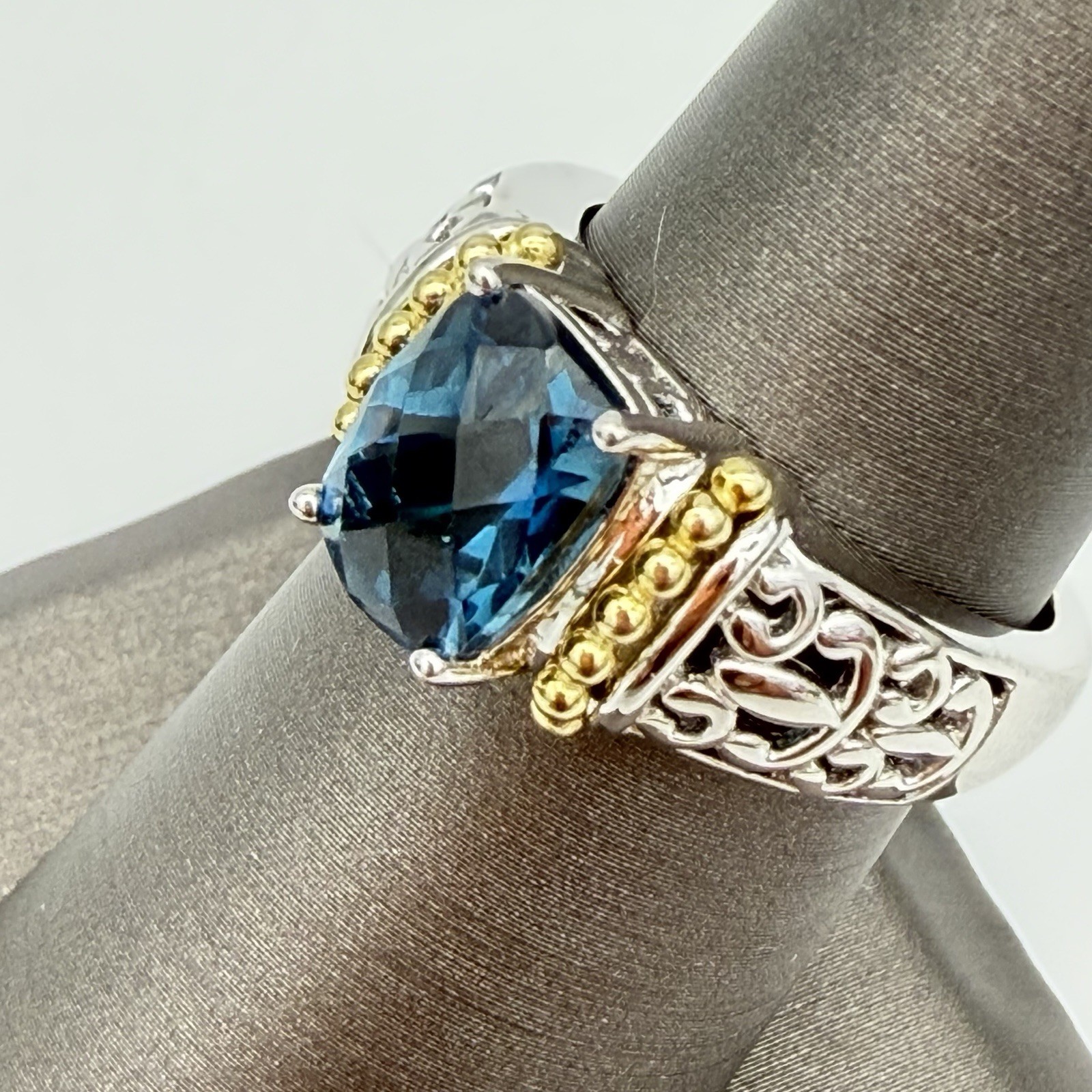 Vtg J Sterling Silver London Blue Topaz Ring 5.2 Gr Sz 7 QVC HSN Jewelry Estate