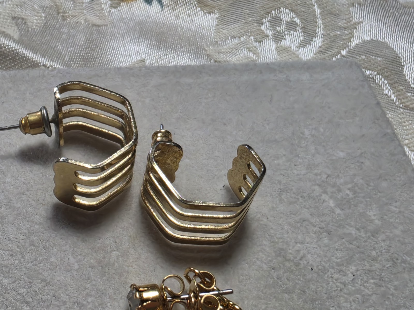 Vintage Pierced Earrings, Lot of 6 Pairs Silver/Gold/Enamel/Crystal 1 Pair Avon