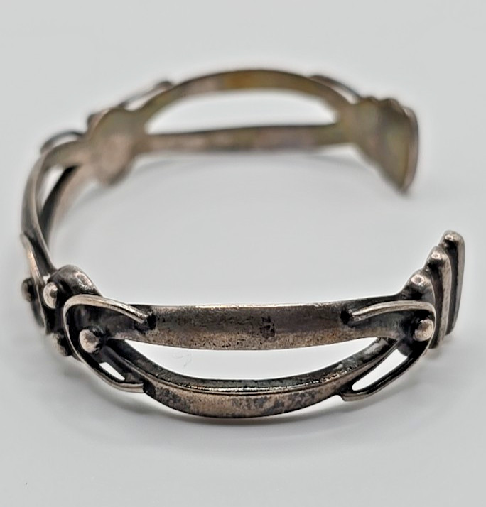 Vintage Taxco 980 Fine Silver Cuff 1940s Mexico Split Band 24.15g Modernist
