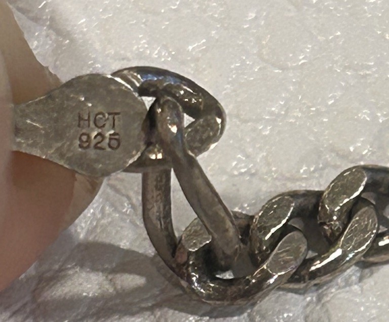 Vintage Sterling Silver Italy 925 Figaro Chain Bracelet HCT ISC PR ~ 7”