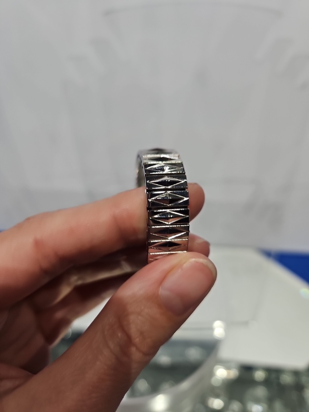 Bracelet Expendable stretch Band Silver tone Metal Edforce China Stainless Steel