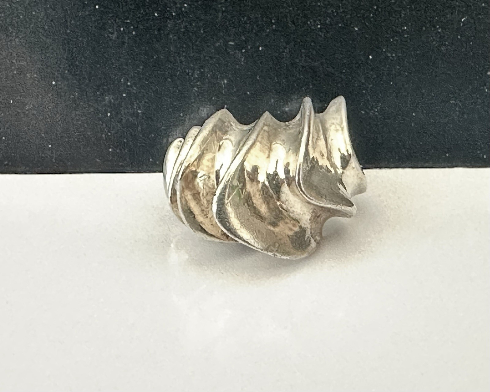 Abstract Ring Sterling Silver 925 Mid Century Modernist Retro Signed