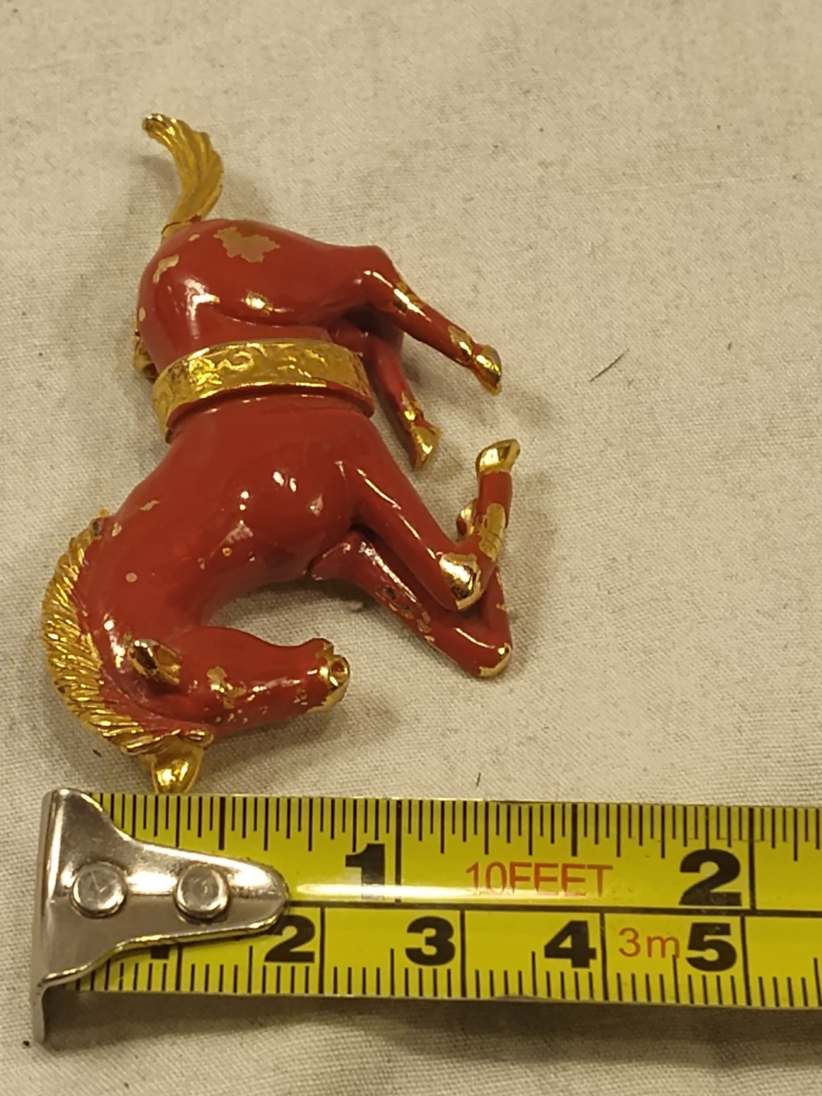 Vintage Red Horse Brooch Pin Equestrian