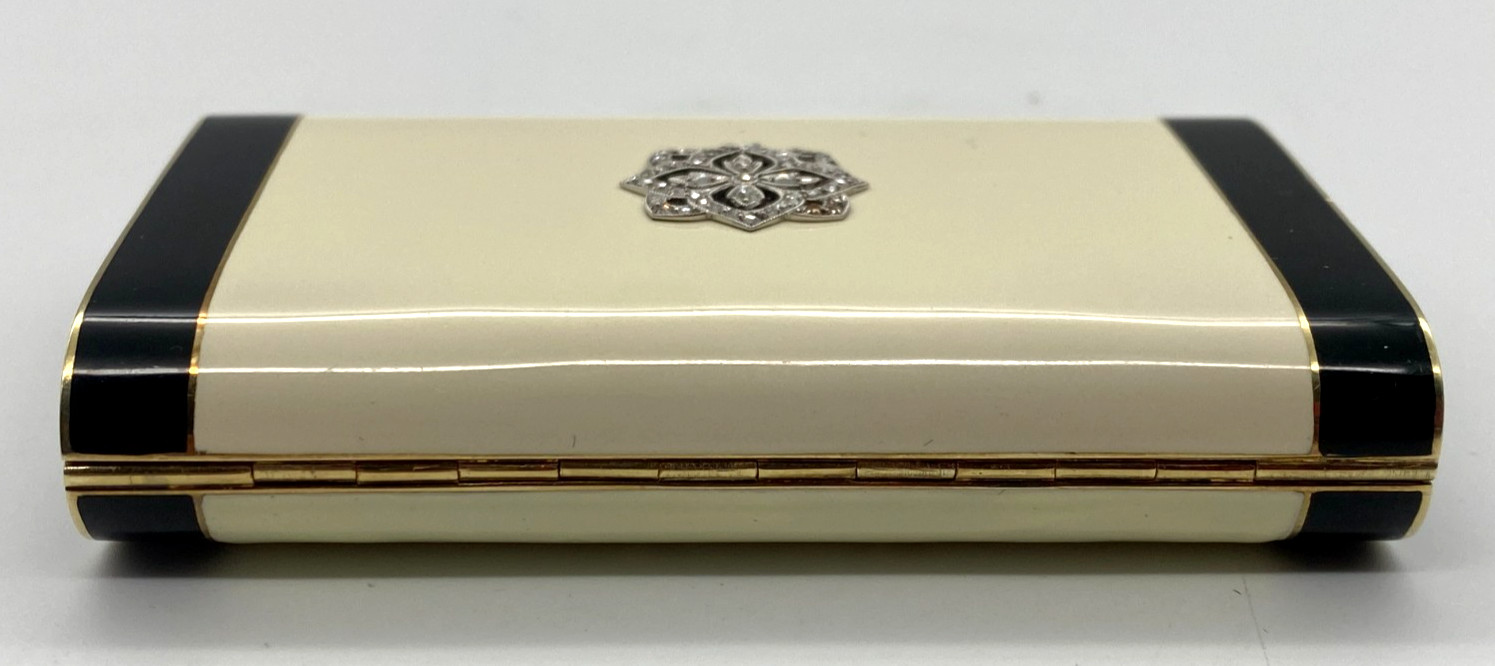 Tiffany & Co. Art Deco 14K Gold, Diamond & Enamel Cigarette Case, Circa 1920’s