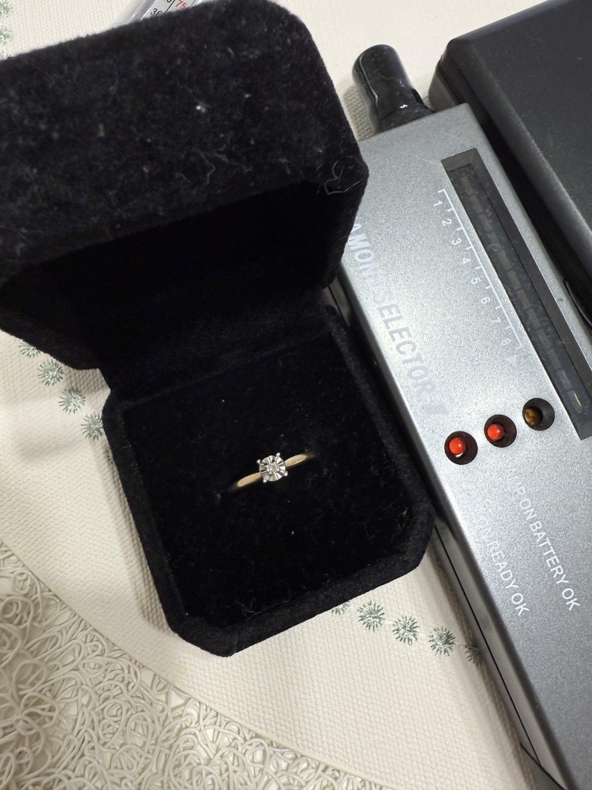 Vintage 1950s Mid Century 10K Gold Illusion Diamond Ring Size 5.5 Minimalist