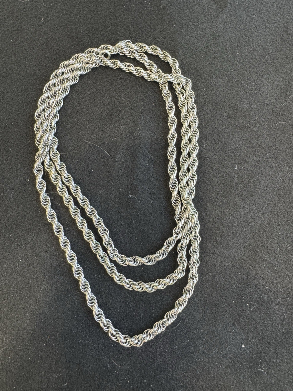 Vintage Silver Tone Monet 56” Chain Necklace
