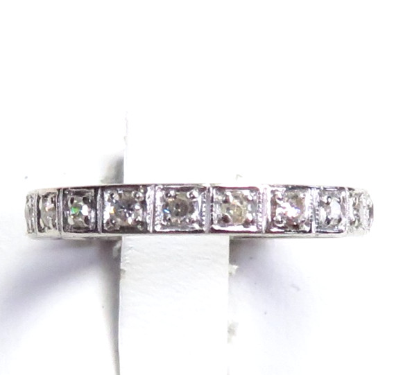Antique Art Deco 1920’s Wedding Eternity Platinum Band Size 5.5 UK-K1/2 EGL USA