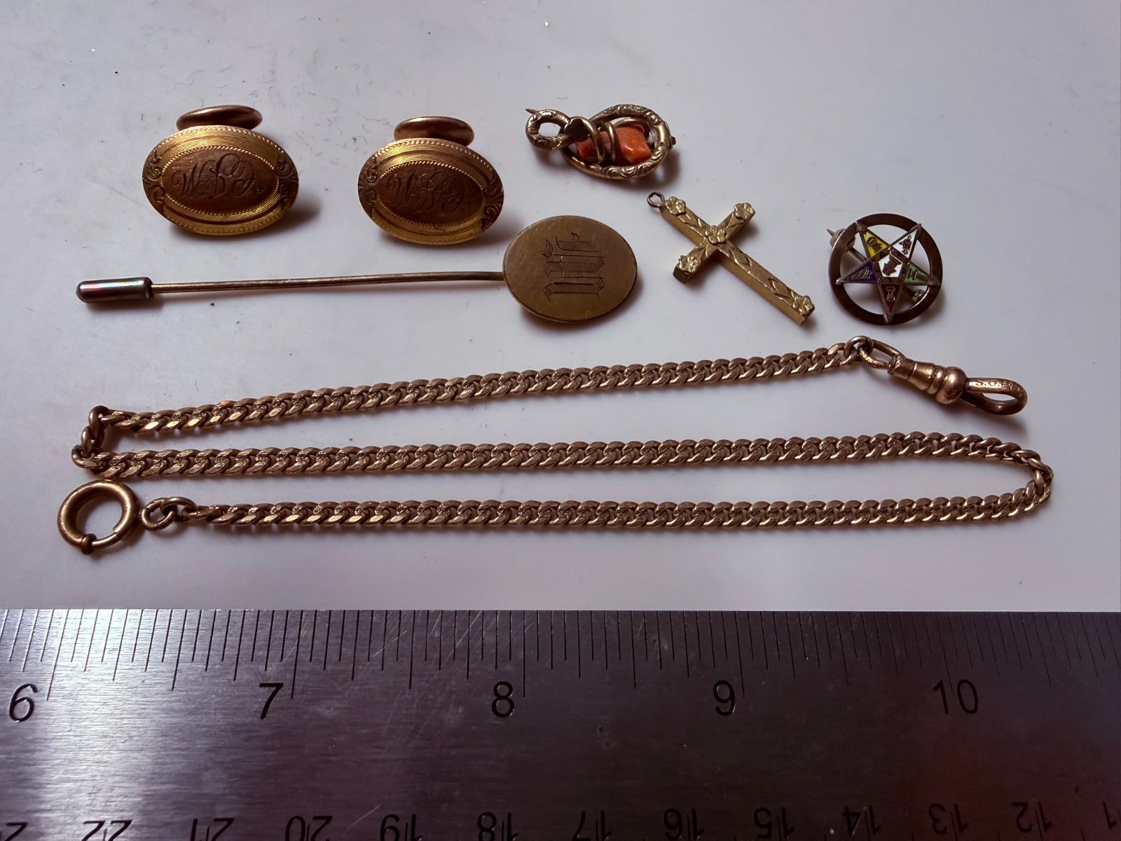 Collection Lot Amazing Variety Antique Jewelry Brooch Pin Chain Cufflinks – Y3