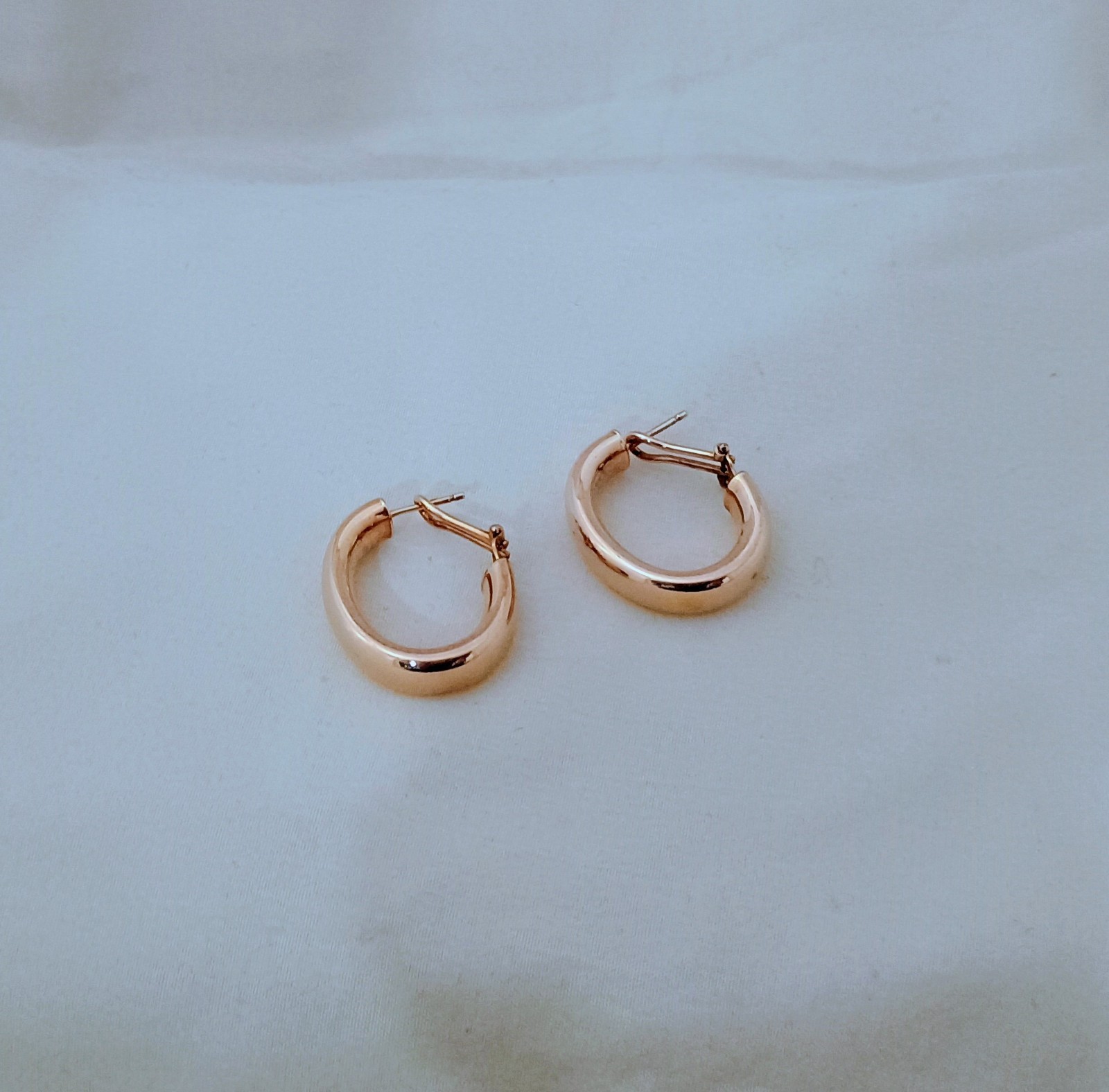 Vintage Gold Filled Hollow Hoop Earrings Unmarked 1″