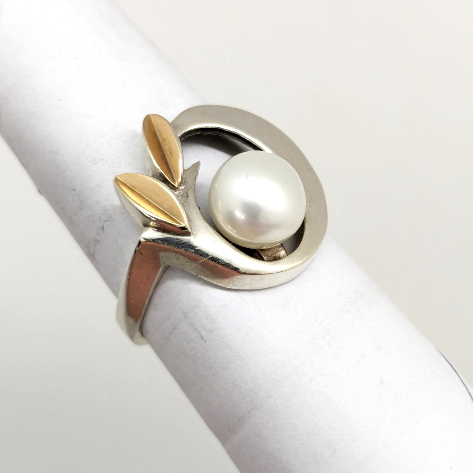 Vintage Luxury RING Silver 875 with Gold Inlay 585 -size: 8US (18mm) -5.52g. #16