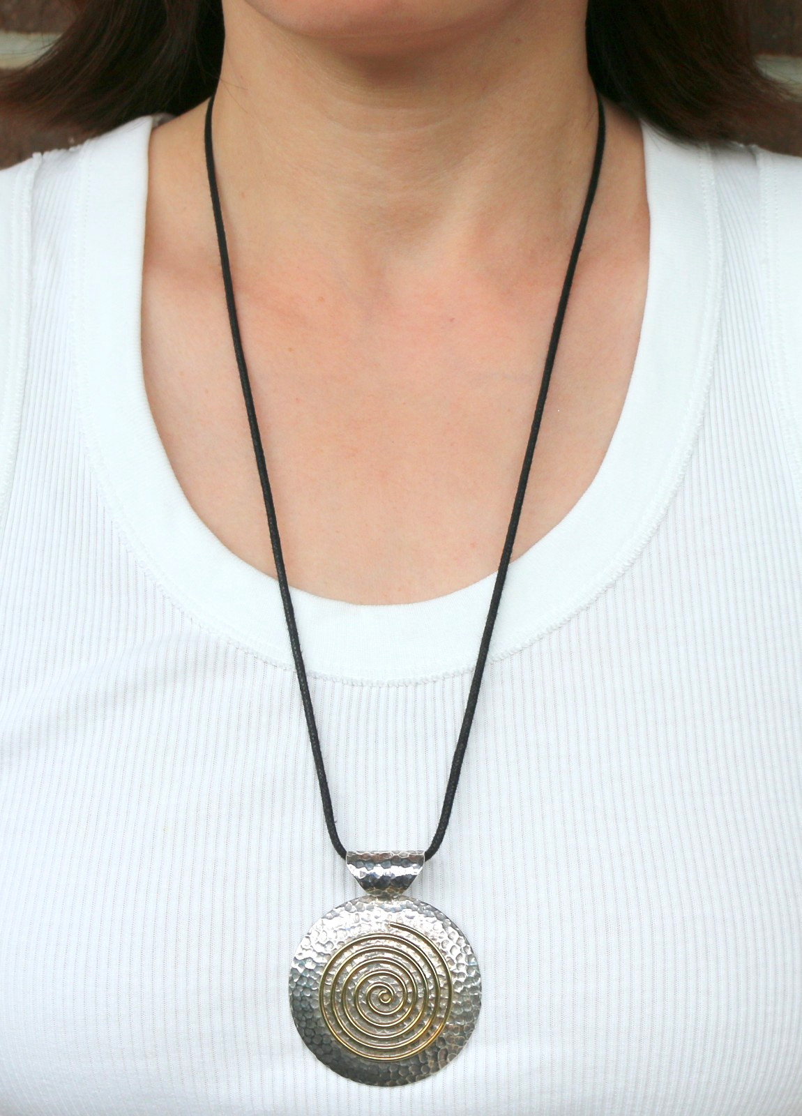 VTG Modernist Dominique Dinouart DDD Mexico Sterling Silver 925 Pendant Necklace
