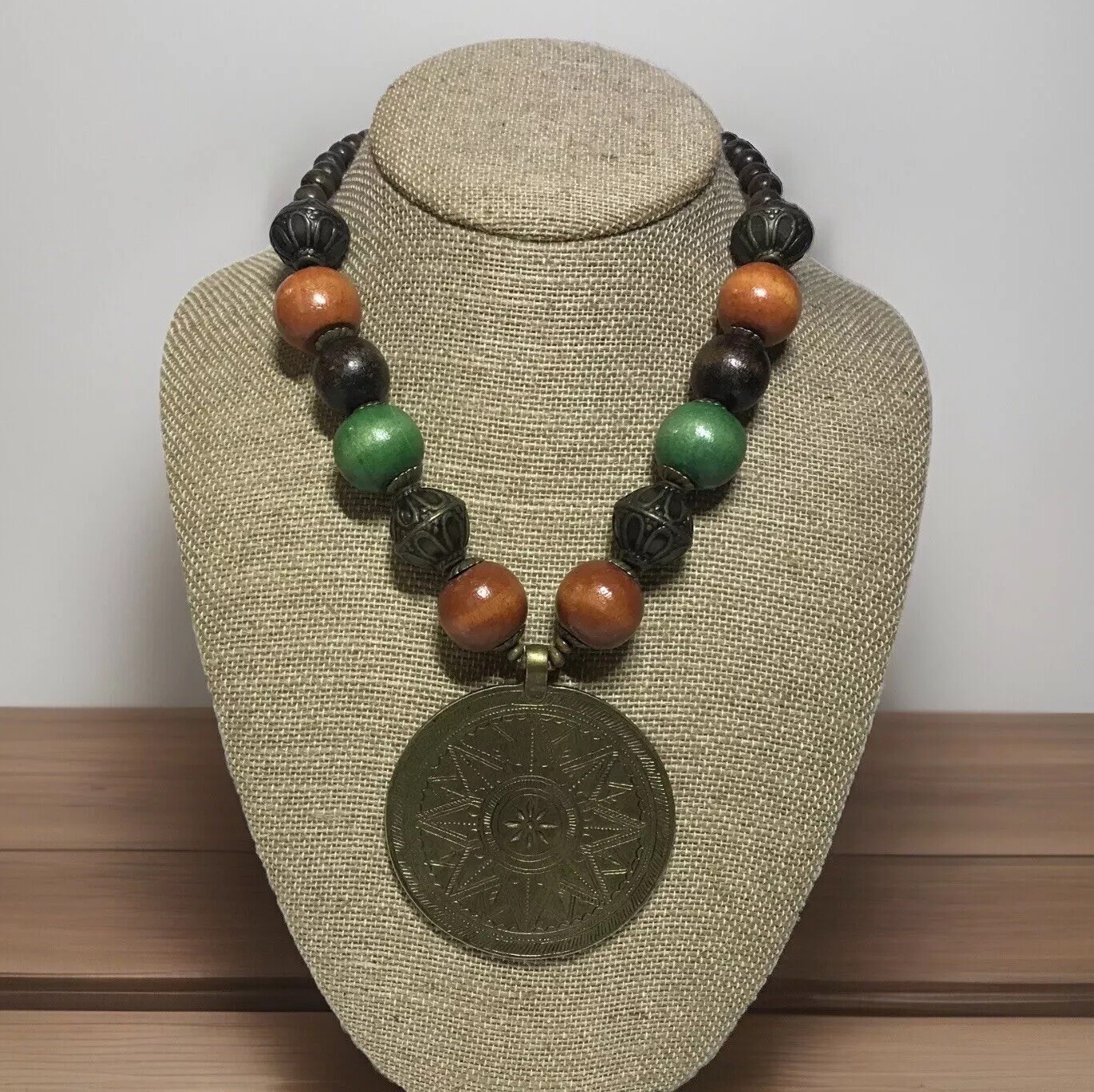 Vintage Chunky Big Statement Beaded Necklace