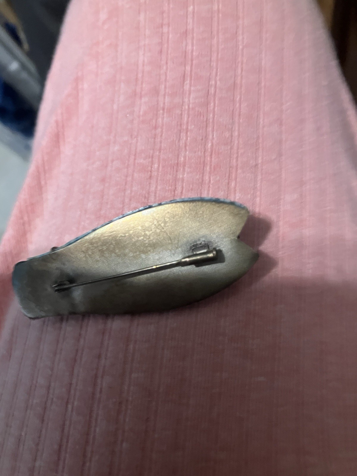 Cicada Bug Vintage pin brooch deco shagreen eel skin OFAK Rare