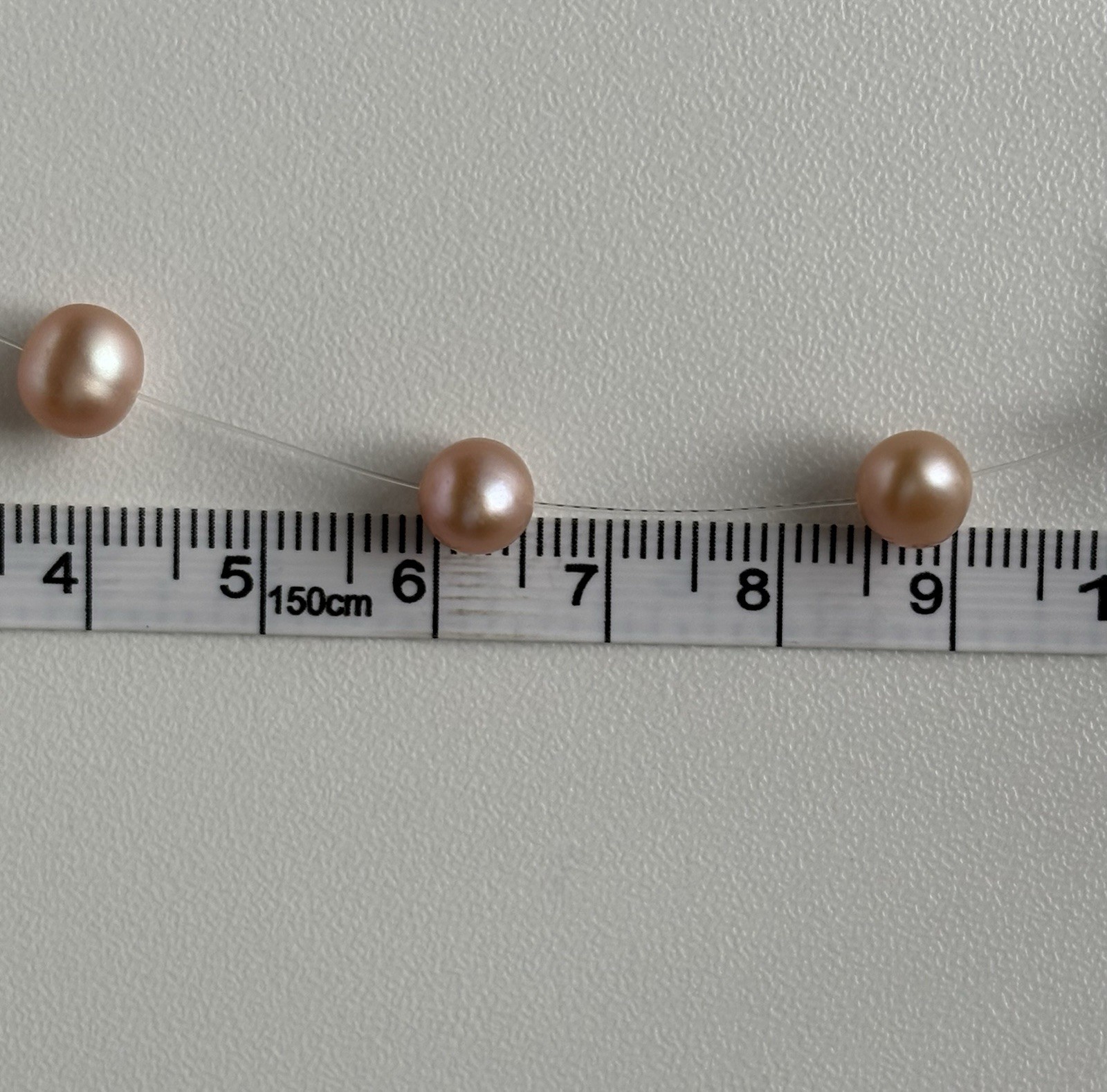 Vintage 925 Sterling Silver Floating illusion Pearl Necklace 17.5in Ladies 8.62g