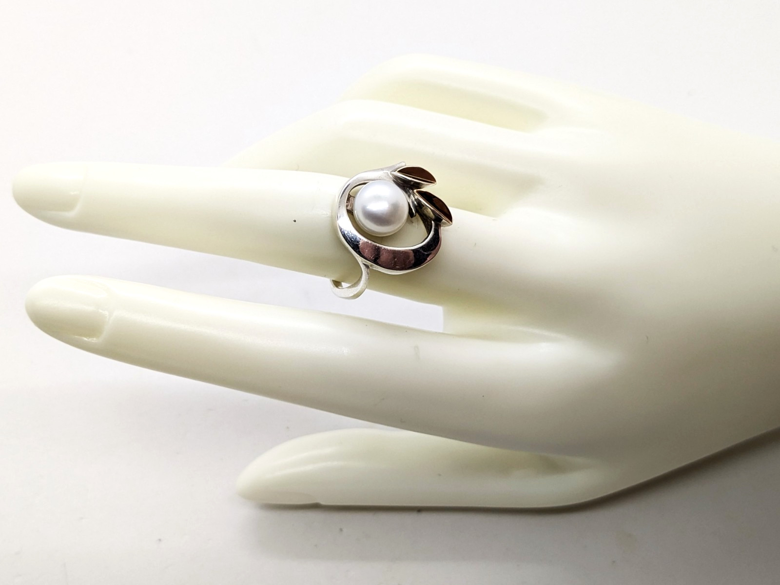 Vintage Luxury RING Silver 875 with Gold Inlay 585 -size: 8US (18mm) -5.52g. #16