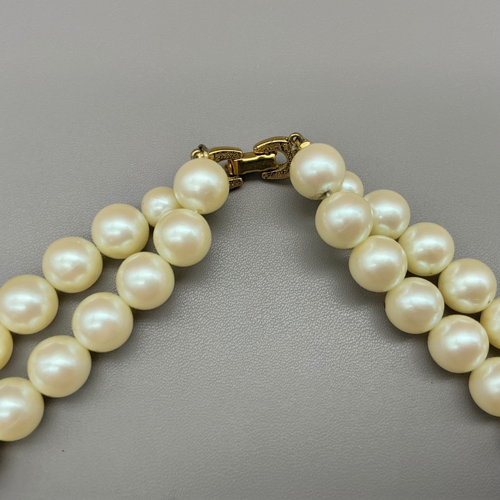 Richelieu Jewelry Set Women Cream Faux Pearl Cabochon Rhinestone Vintage 16 Inch