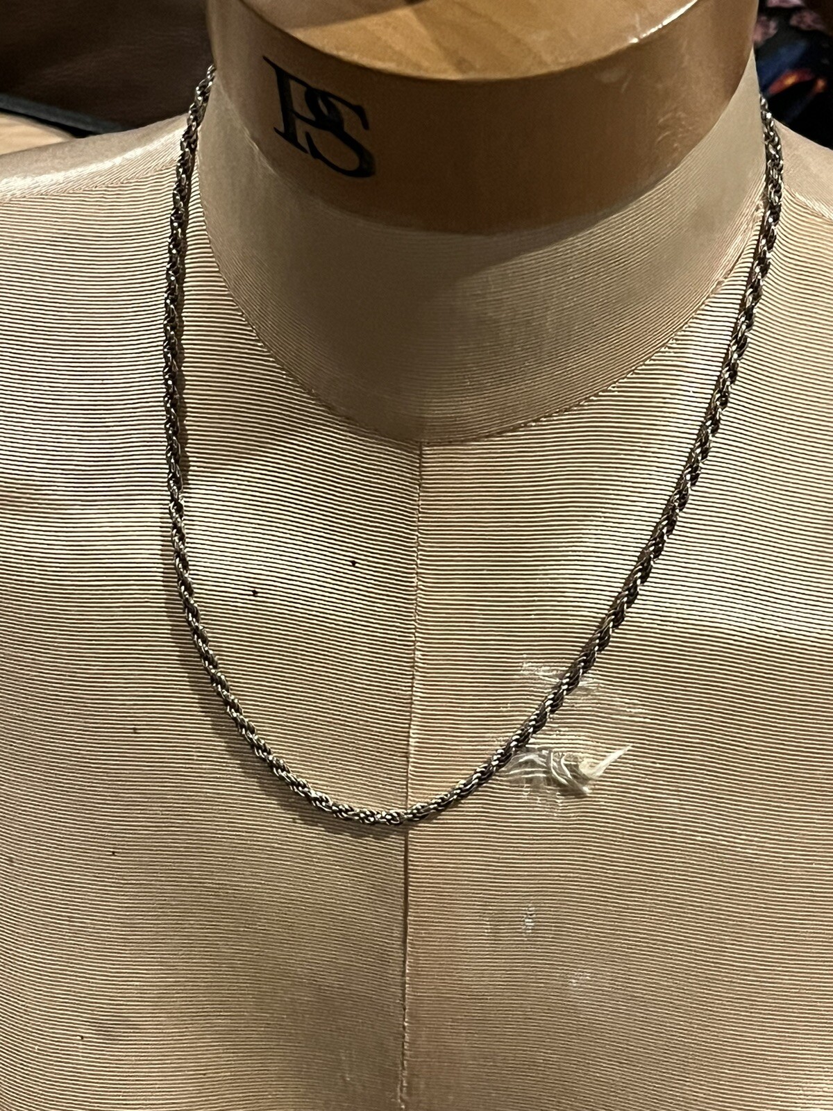 Vintage sterling silver rope chain necklace lobster claw clasp 18 in 15.8 grams