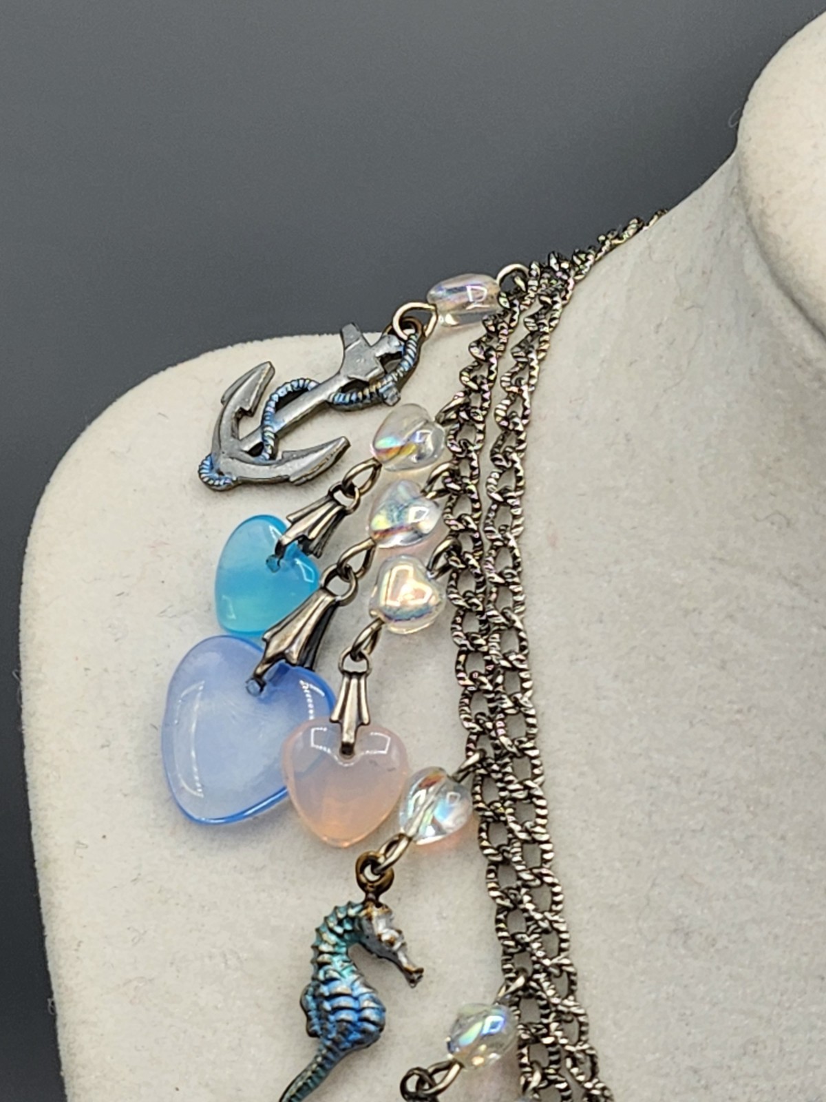 Vintage Rare Nautical Theme “Glass Works Studio” Necklace 32″L