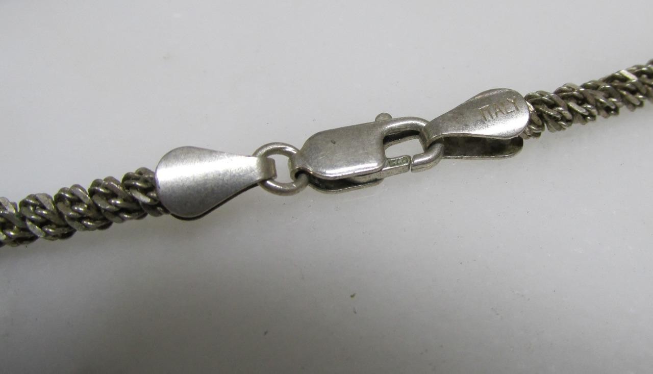 Vintage Sterling Silver Popcorn Chain Necklace ~ 18″ ~ 14grams ~ 11-A594