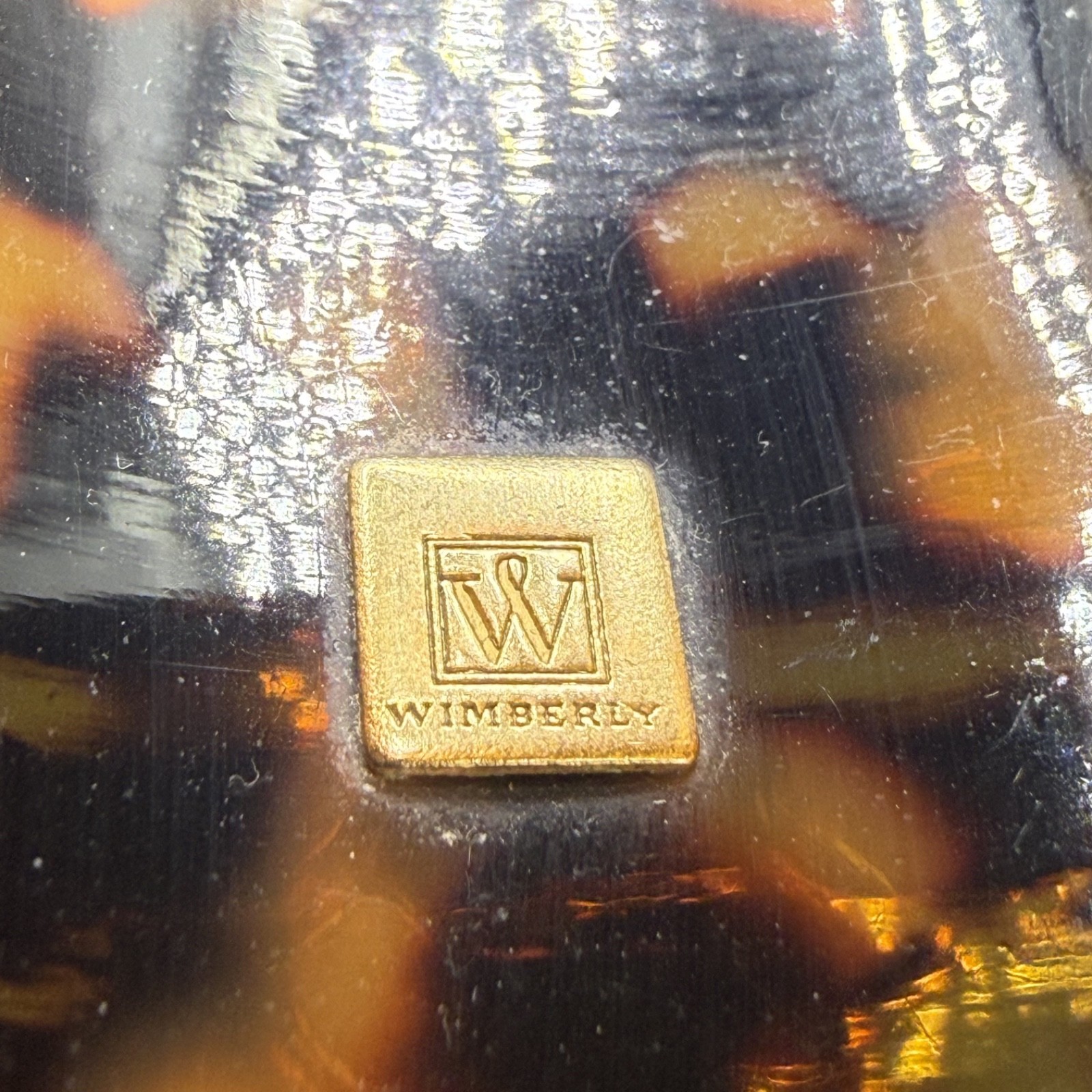 Wimberly Cuff Bracelet Faux Tortoise Shell Acrylic Gold Tone Bumblebee 5.5”